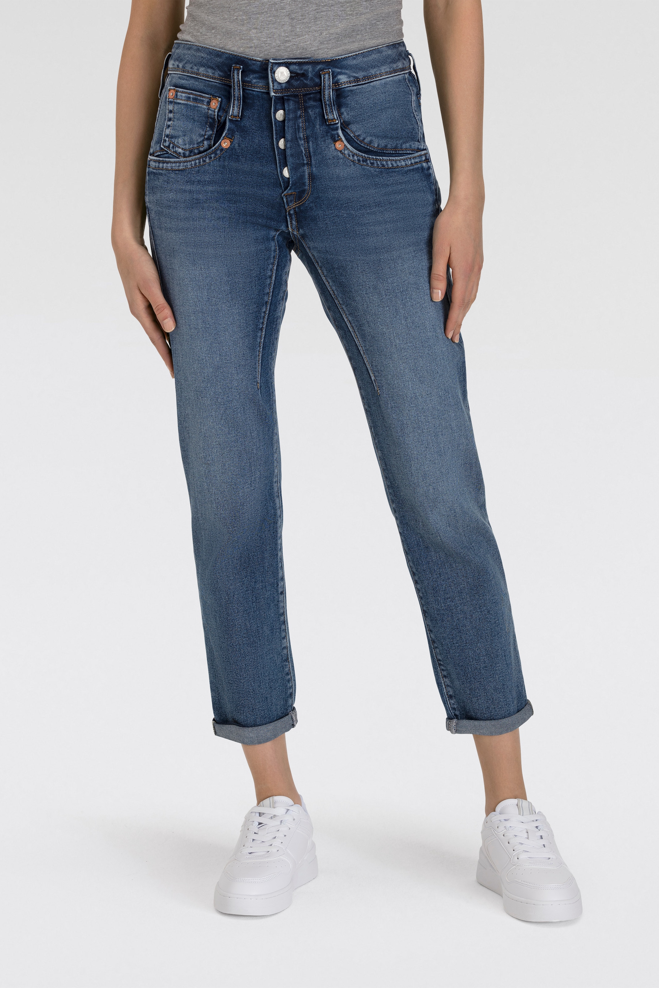 Herrlicher "Shyra Cropped Denim Comfort" mit halb verdeckter Knopfleiste günstig online kaufen