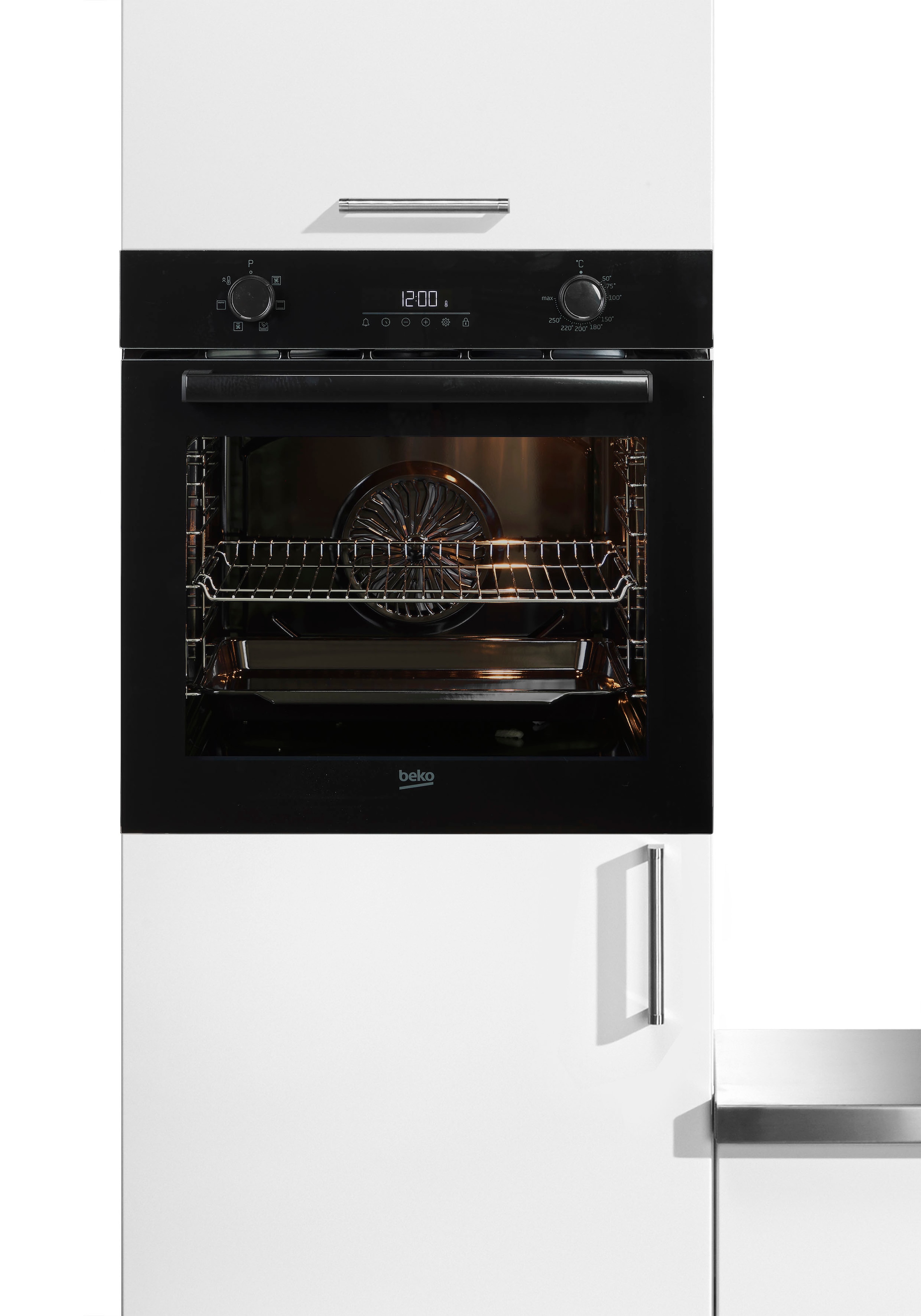 BEKO Einbaubackofen b3000 "BBIE17300B 7768288383", mit Teleskopauszug nachrüstbar, SteamShine