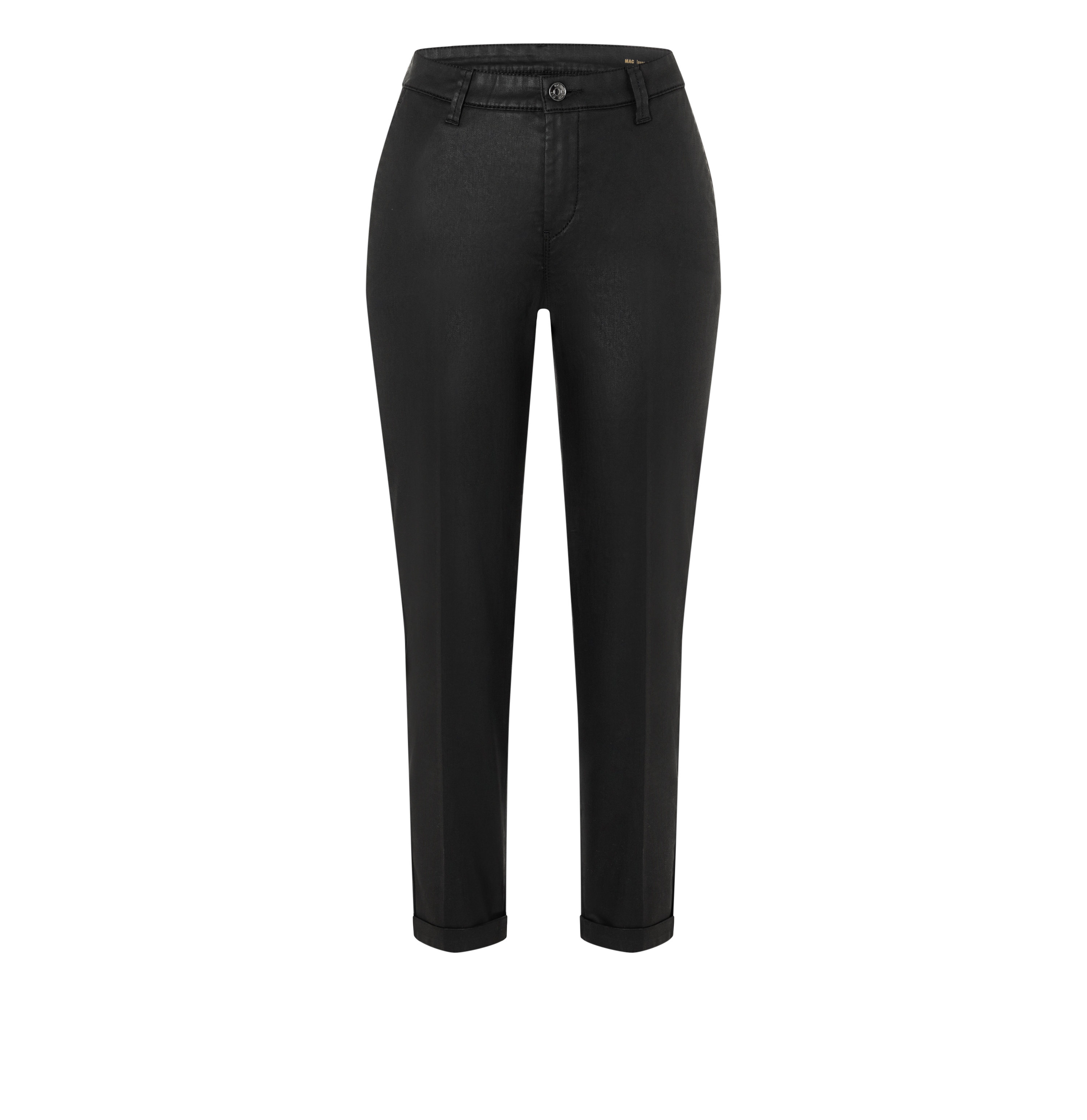 MAC Chinohose "CHINO turn up" Leder-Optik