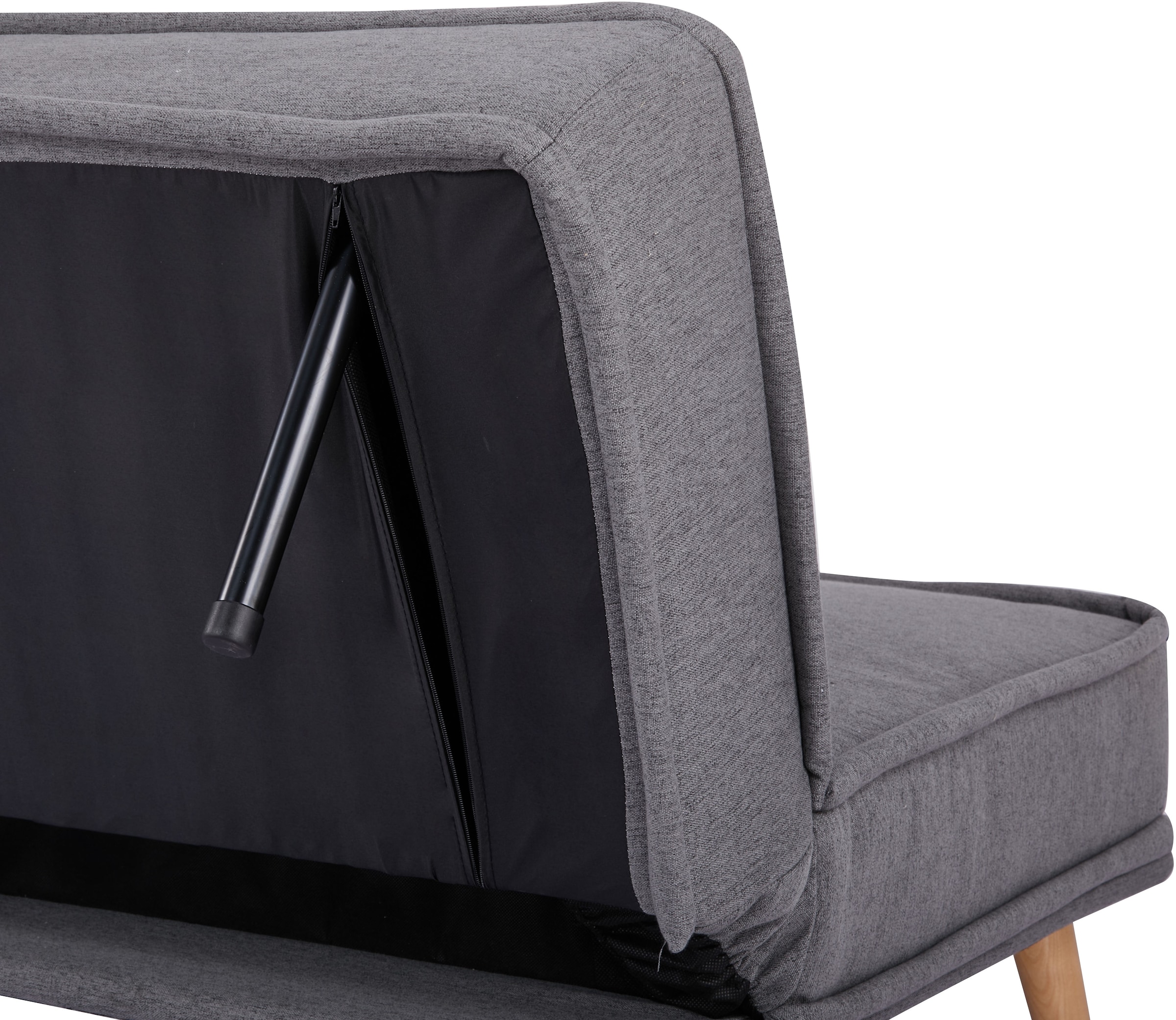 INOSIGN Schlafsofa »ARBON,183cm, klappbarer 3-Sitzer mit verstellbarer Rückenlehne und«, Bettfunktion, Webstoff und Kunstleder