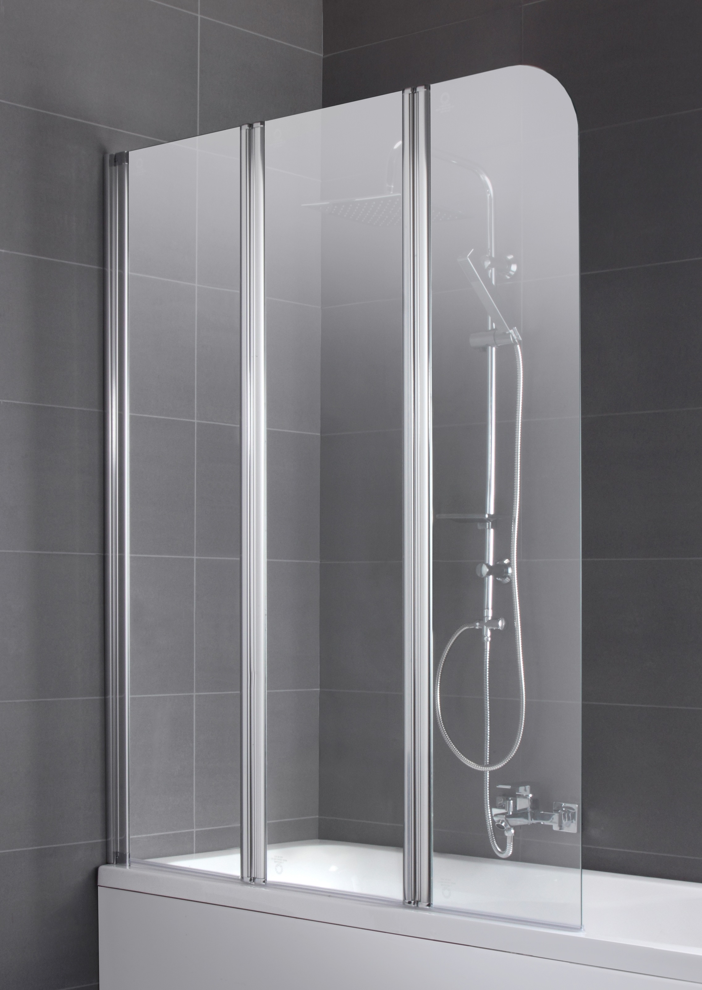 welltime Badewannenaufsatz "Summer" 3 Stk. tlg. Duschabtrennung für Badewanne, Spritzschutzwand für Badewanne