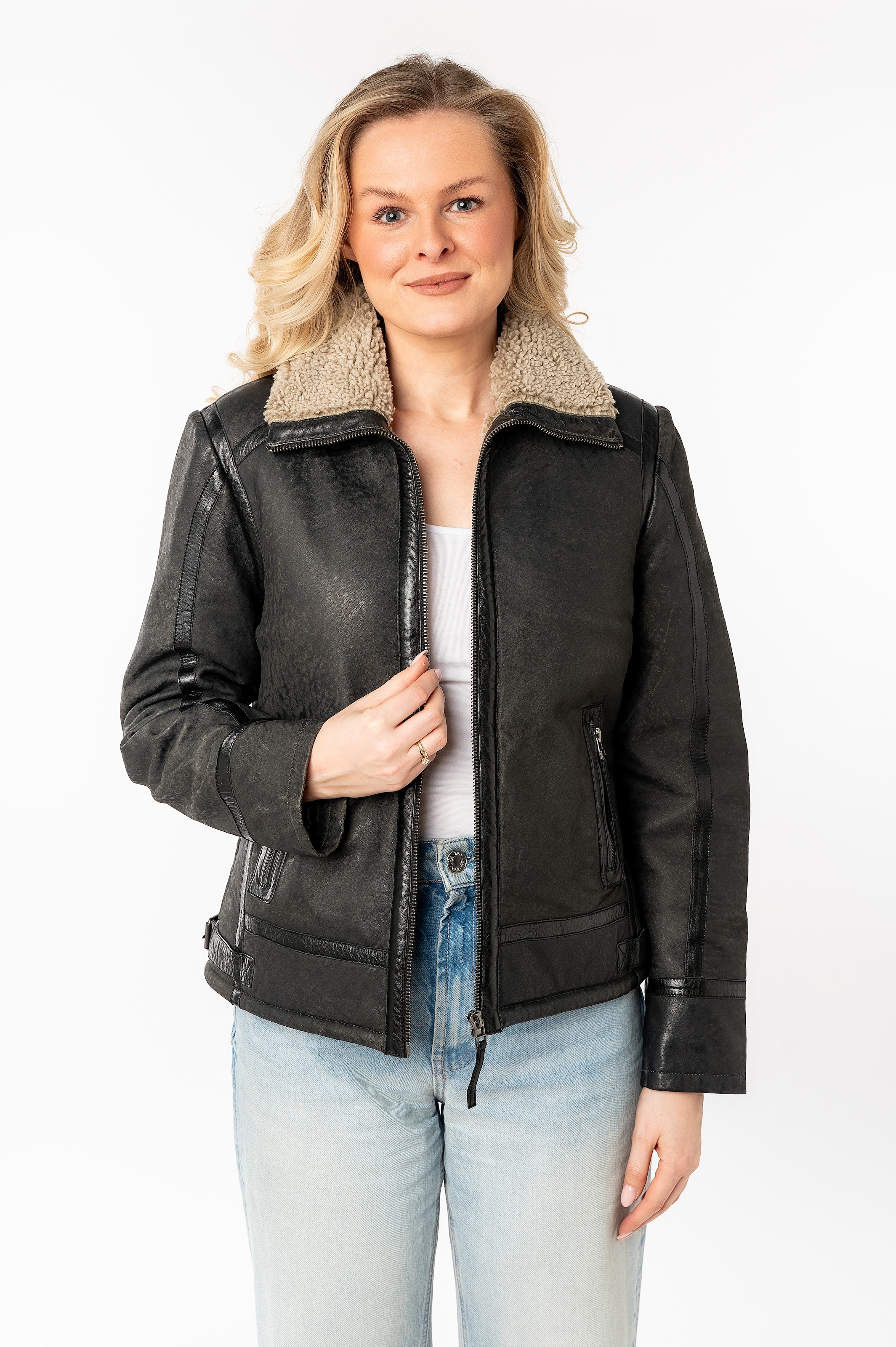Mauritius Lederjacke "MWIske", mit Umlegekragen günstig online kaufen