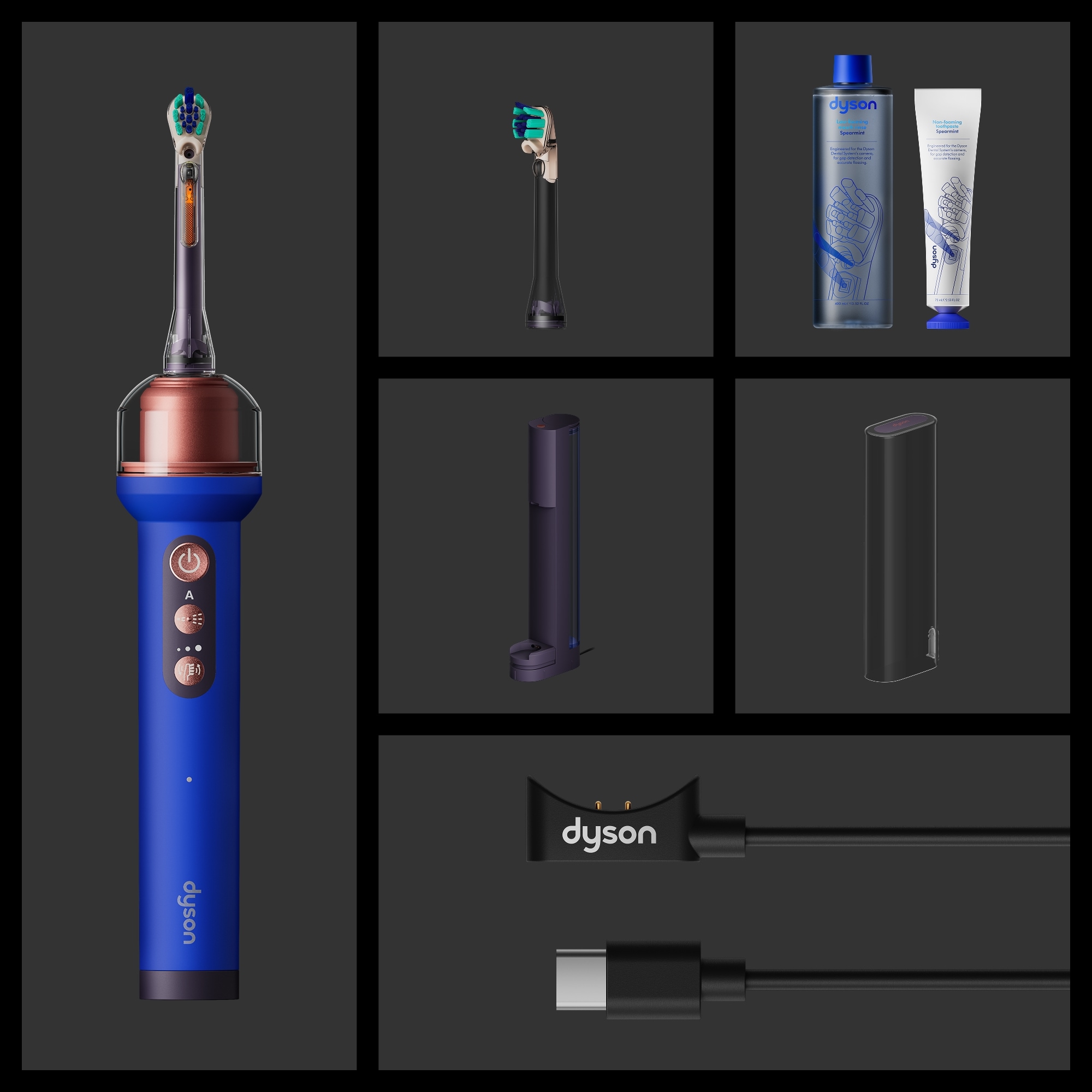 DYSON Elektrische Zahnbürste »Dyson CameraJet™« 2 Stk. Aufsteckbürsten Integrierte Kamera mit Gap Optical Targeting