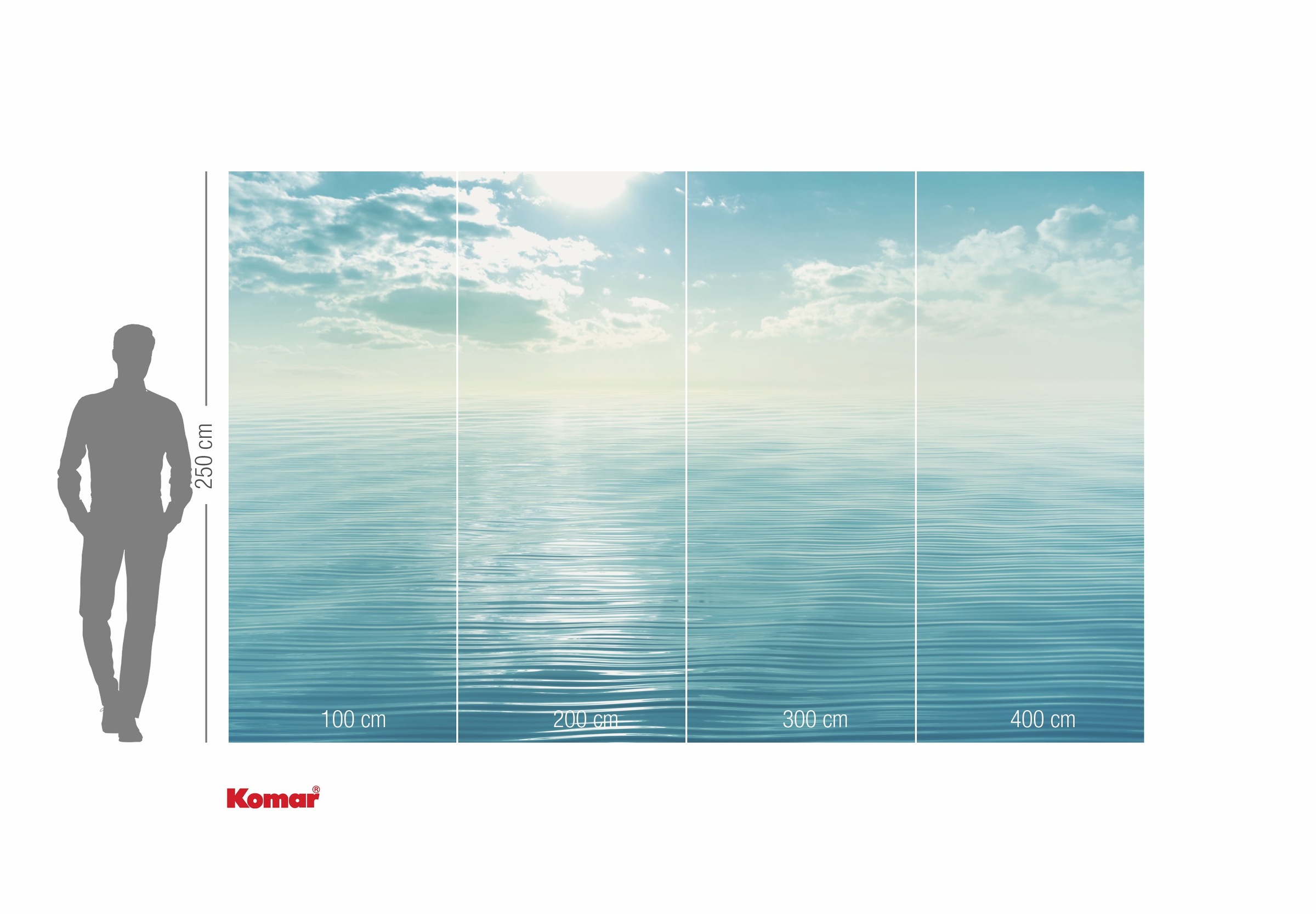 Komar Fototapete »Vlies Fototapete - La Mer Bleue - Größe 400 x 250 cm« Motiv | bedruckt glatt