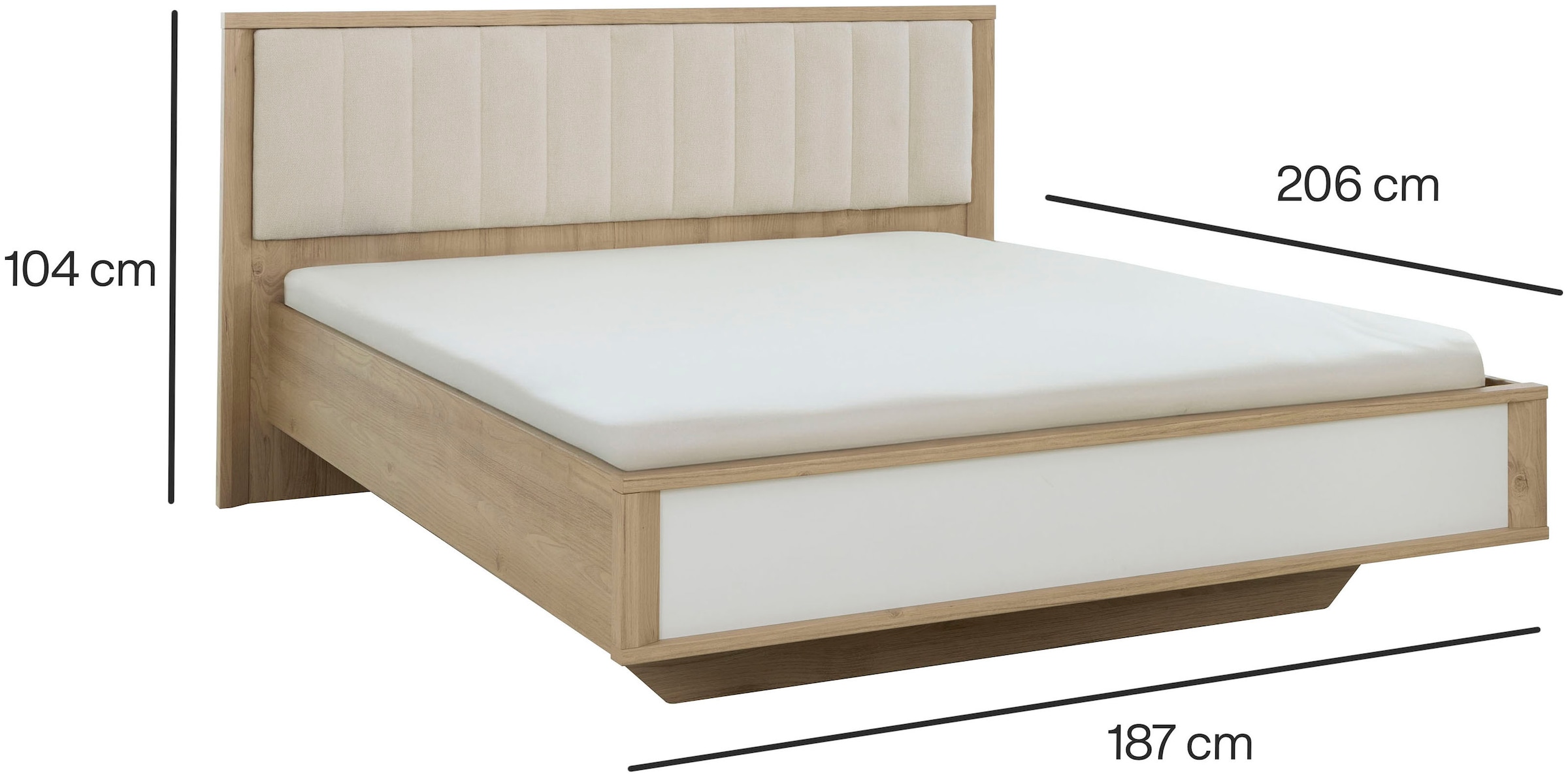Gami Schlafzimmer-Set »MANAE SET«, (4 tlg.), Stoff-Kopfteil