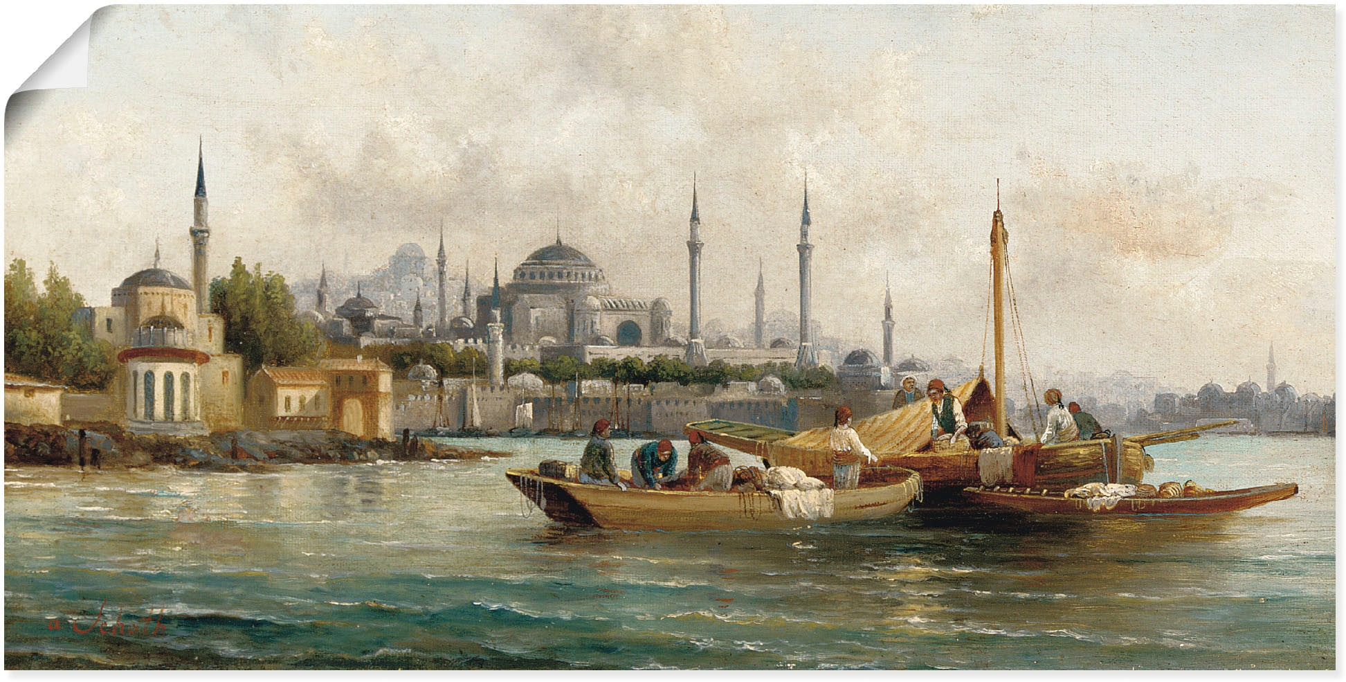 Artland Wandbild "Handelsschiffe vor Hagia Sophia" Boote & Schiffe 1 Stk. tlg. als Leinwandbild, Poster in verschied. Größen