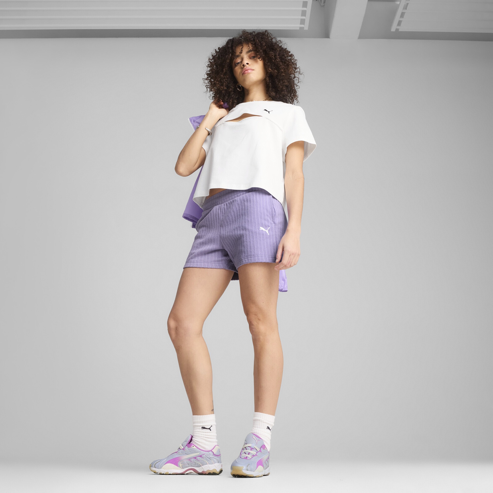 PUMA Sporthose »WARDROBE ESS 4" Pointelle-Shorts Damen«
