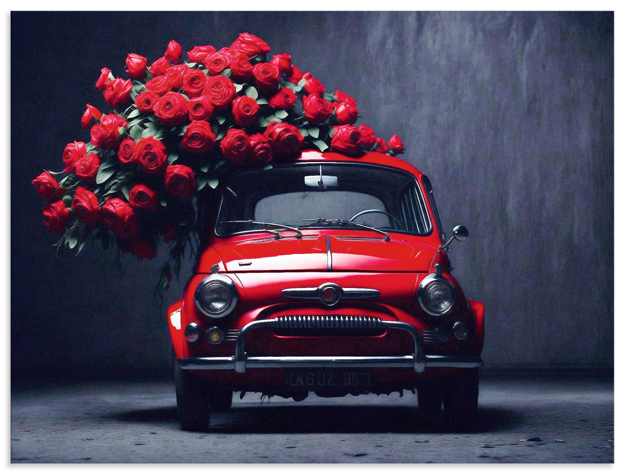 Wandbild ARTLAND "Rote Rosen für den kleinen Italiener", farbe bild(er): rot, B:80cm H:60cm, Alu Dibond, Bilder, als Alubild, Leinwandbild, Poster, Wandaufkleber in verschied. Größen