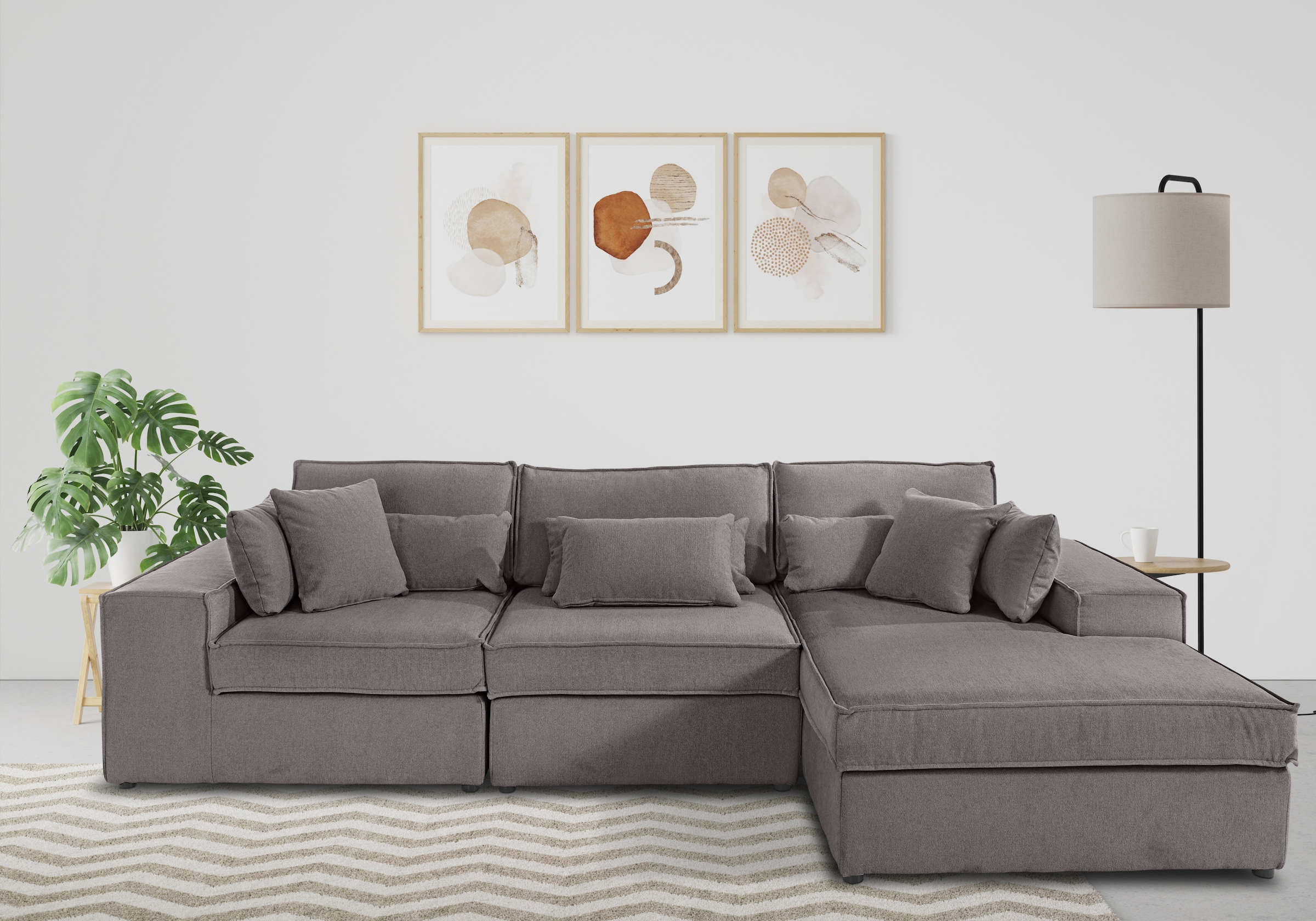 OTTO home Ecksofa "Florid L-Form" 3 Teile, bestehend aus Modulen, viele Bez günstig online kaufen