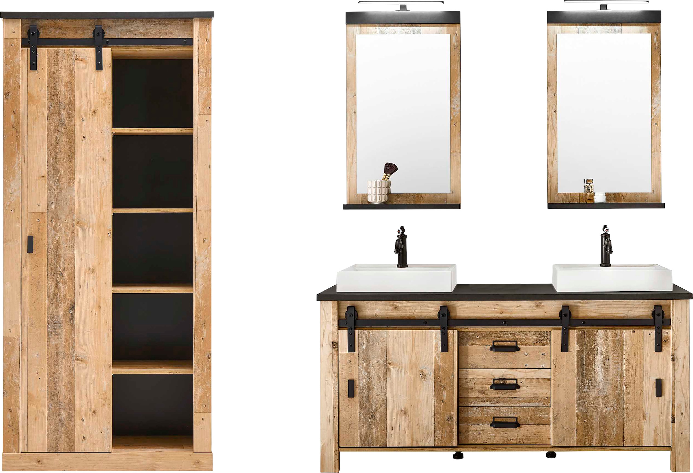 Home affaire Badmöbel-Set "SHERWOOD, Bad im modernen Design, 4-teiliges Bad günstig online kaufen