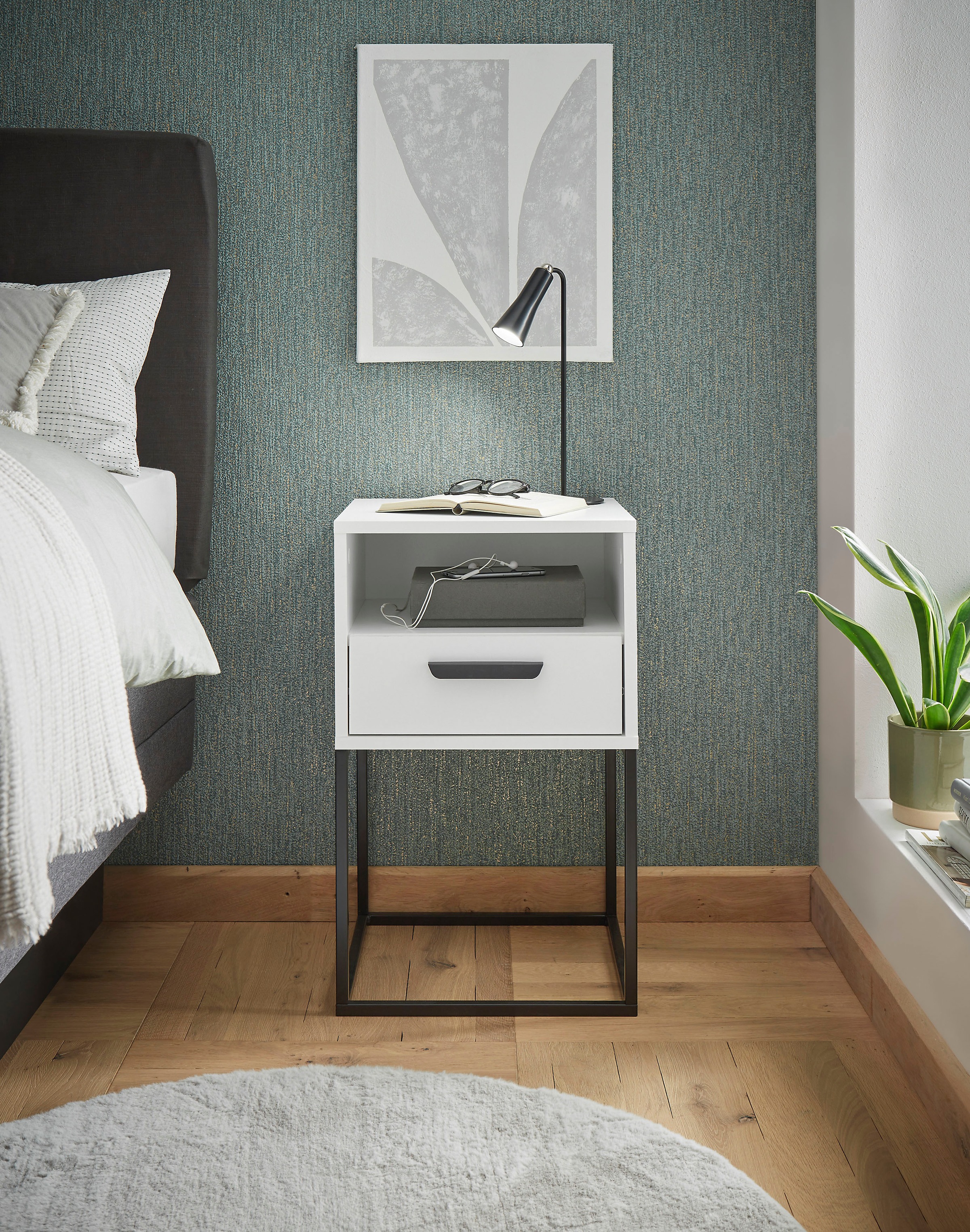 Schlafkontor Nachtkommode "Cudro Nachttisch auf Fußgestell" mit einem offen günstig online kaufen