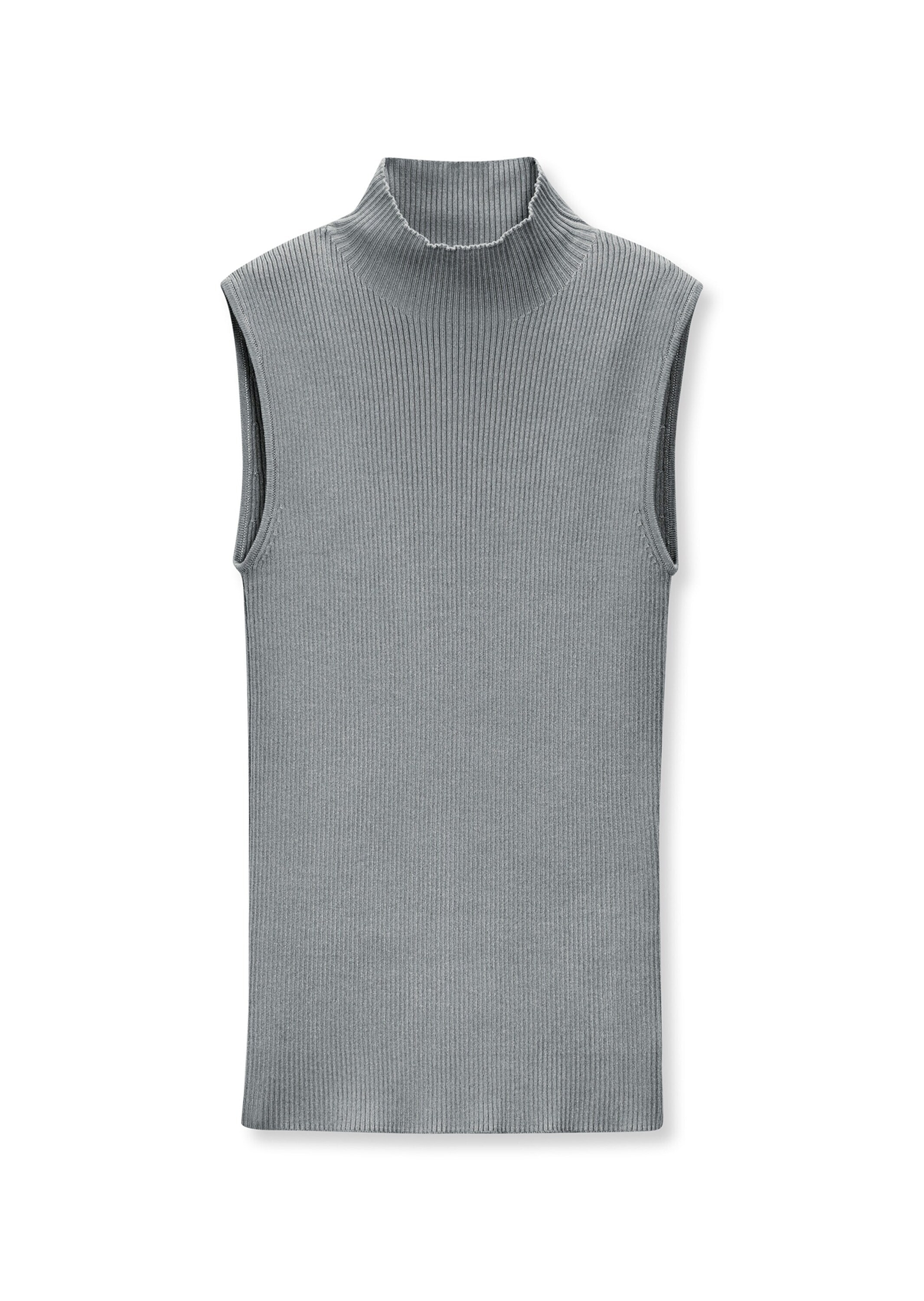 MADELEINE Longpullover "Pullover Ärmelloser Rippstrickpullover mit Stehkrag günstig online kaufen