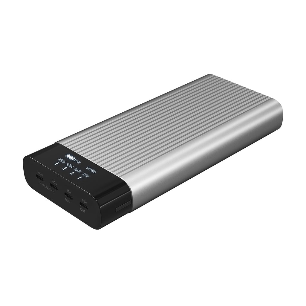 Targus Powerbank »HyperJuice 245W USB-C Battery Pack mit OLED Display«, 27.000 mAh, PD3.0, QC 4.0, 2x 100W und 2x 65W