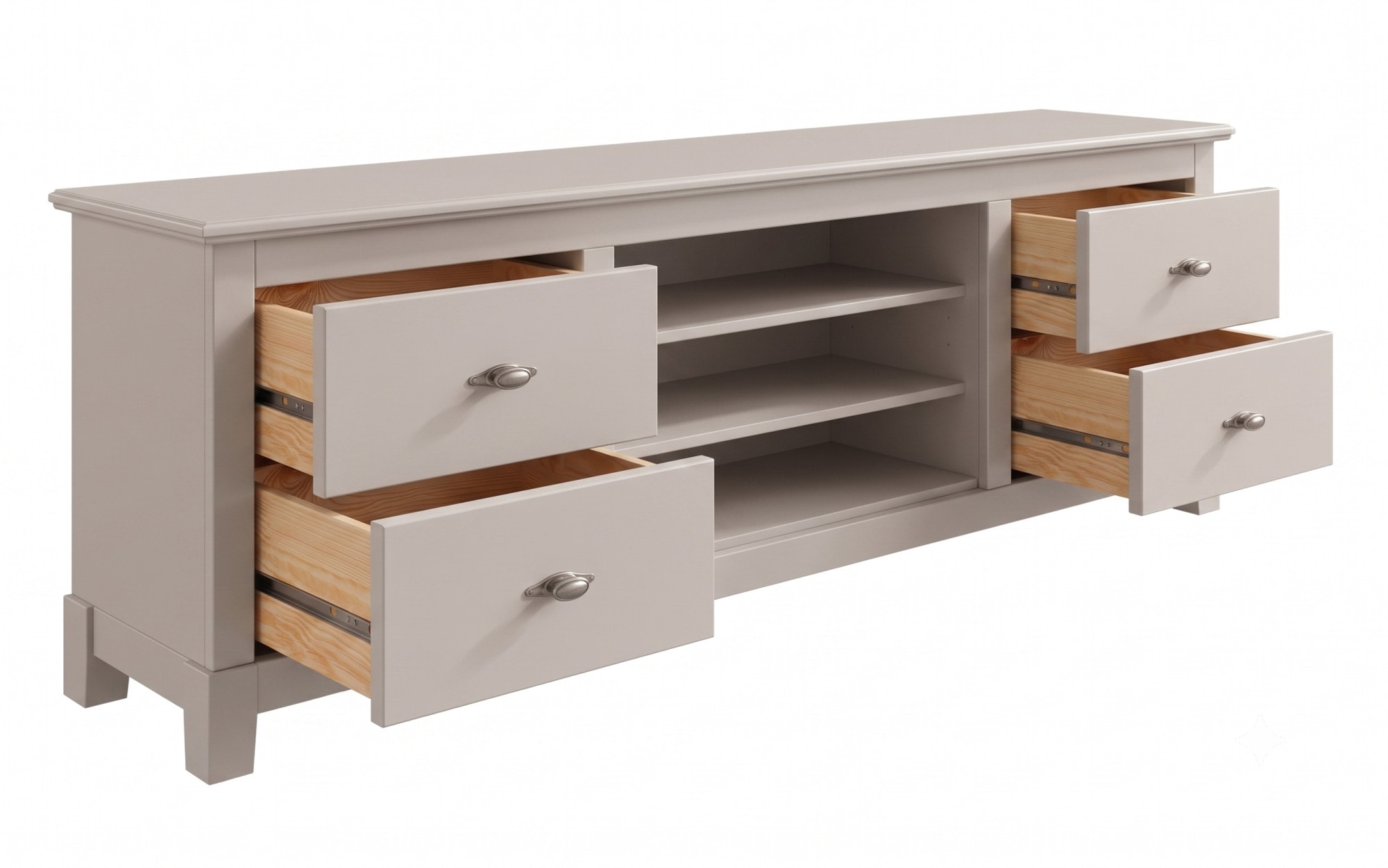OTTO home Lowboard »Rauna, TV-Bank, TV-Kommode, Landhausstil« Breite 200 cm, FSC®-zertifiziertes Massivholz, Kiefer