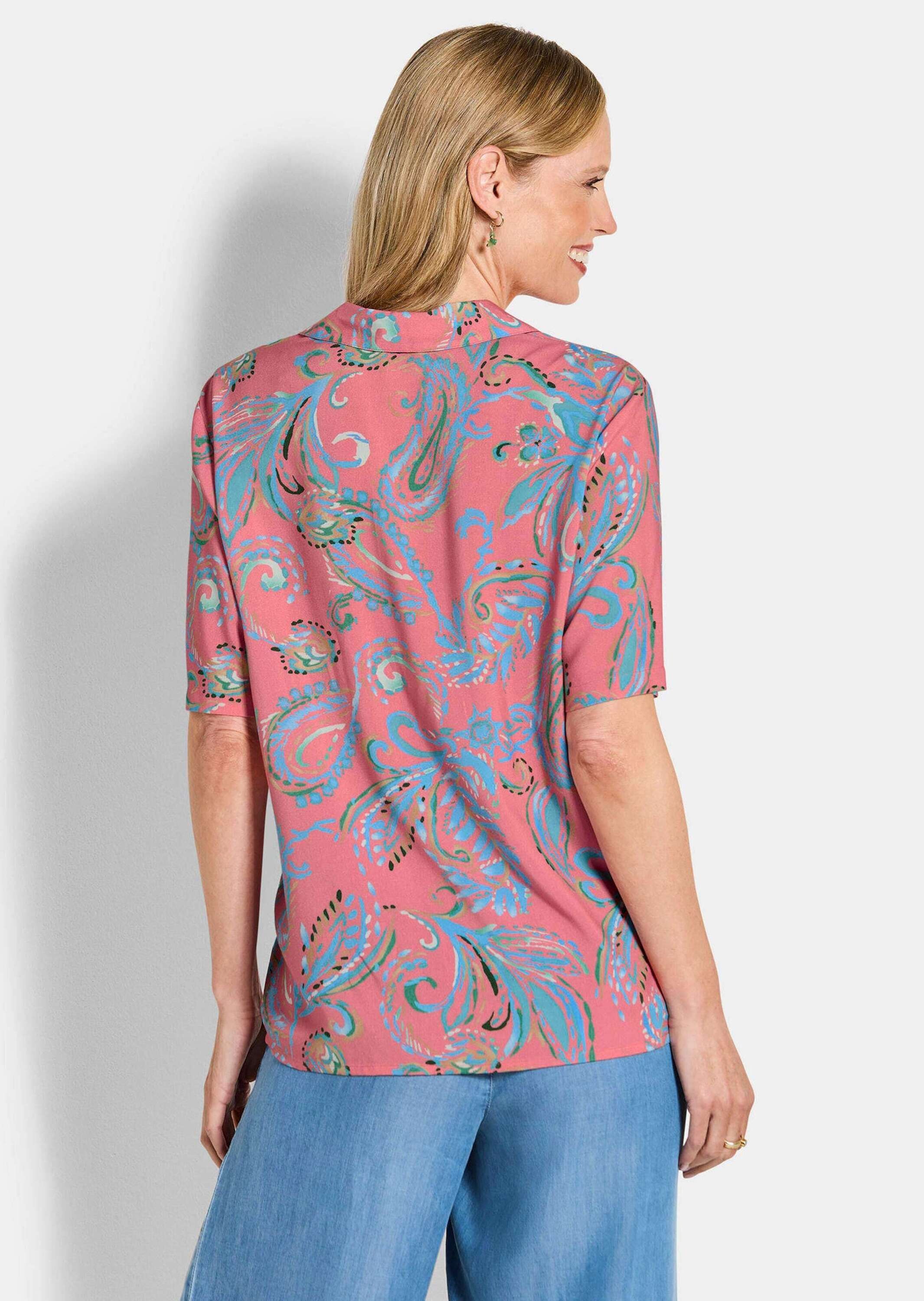 GOLDNER Schlupfbluse »Kurzgröße Paisley-Bluse aus reiner Viskose«