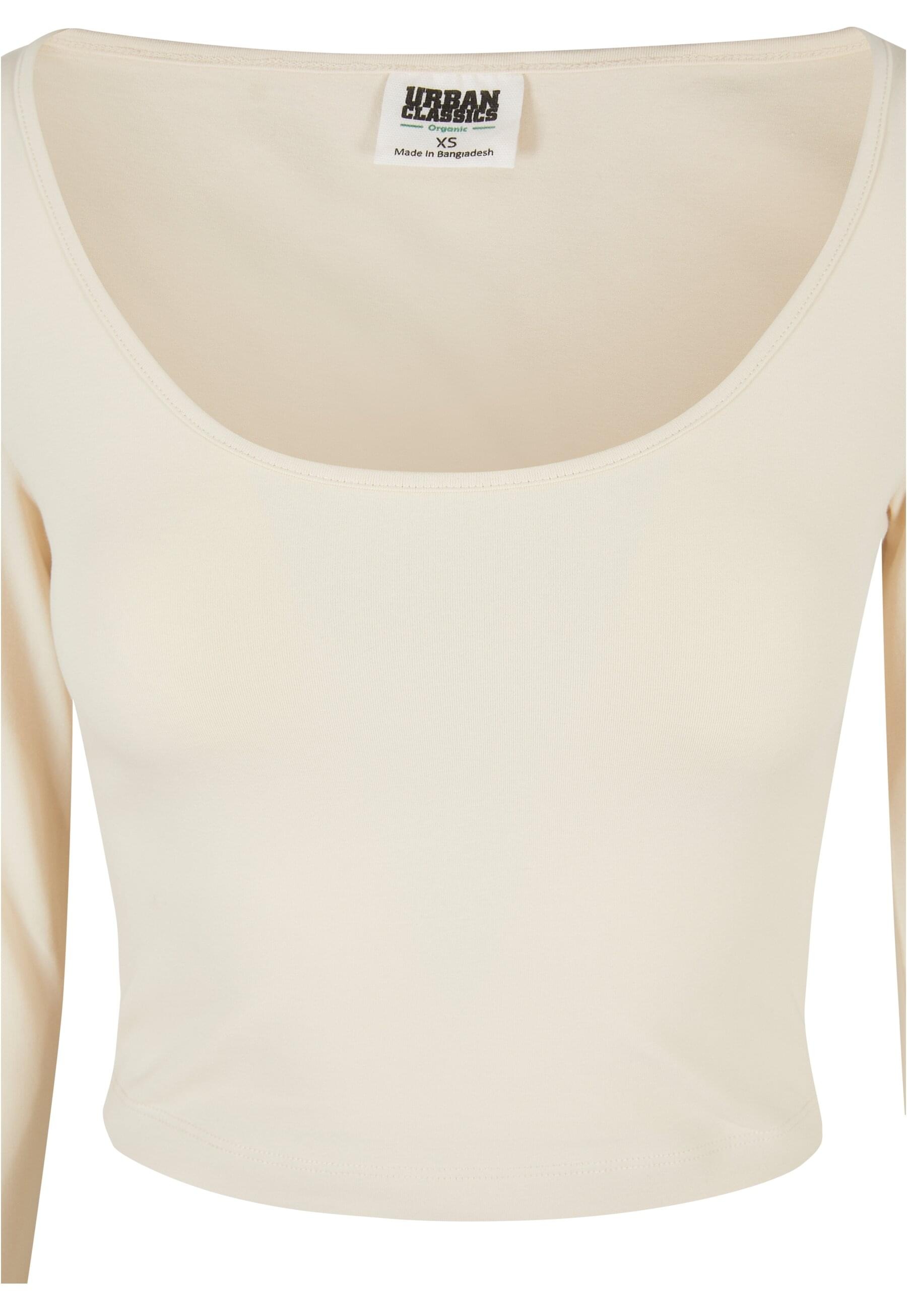 URBAN CLASSICS Longsleeve »Urban Classics Damen Ladies Organic Wide Neck Cropped Longsleeve«, (1 tlg.)