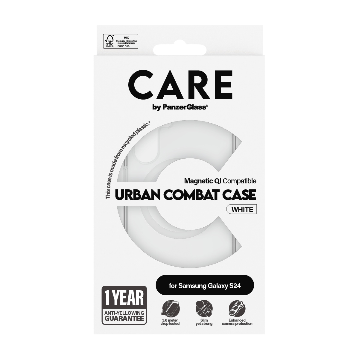 CARE by PanzerGlass Handyhülle »Magnetic QI Compatible Urban Combat Case für Samsung Galaxy S24«, Backcover, Schutzhülle, Handyschutzhülle, Case, Schutzcase, stoßfest