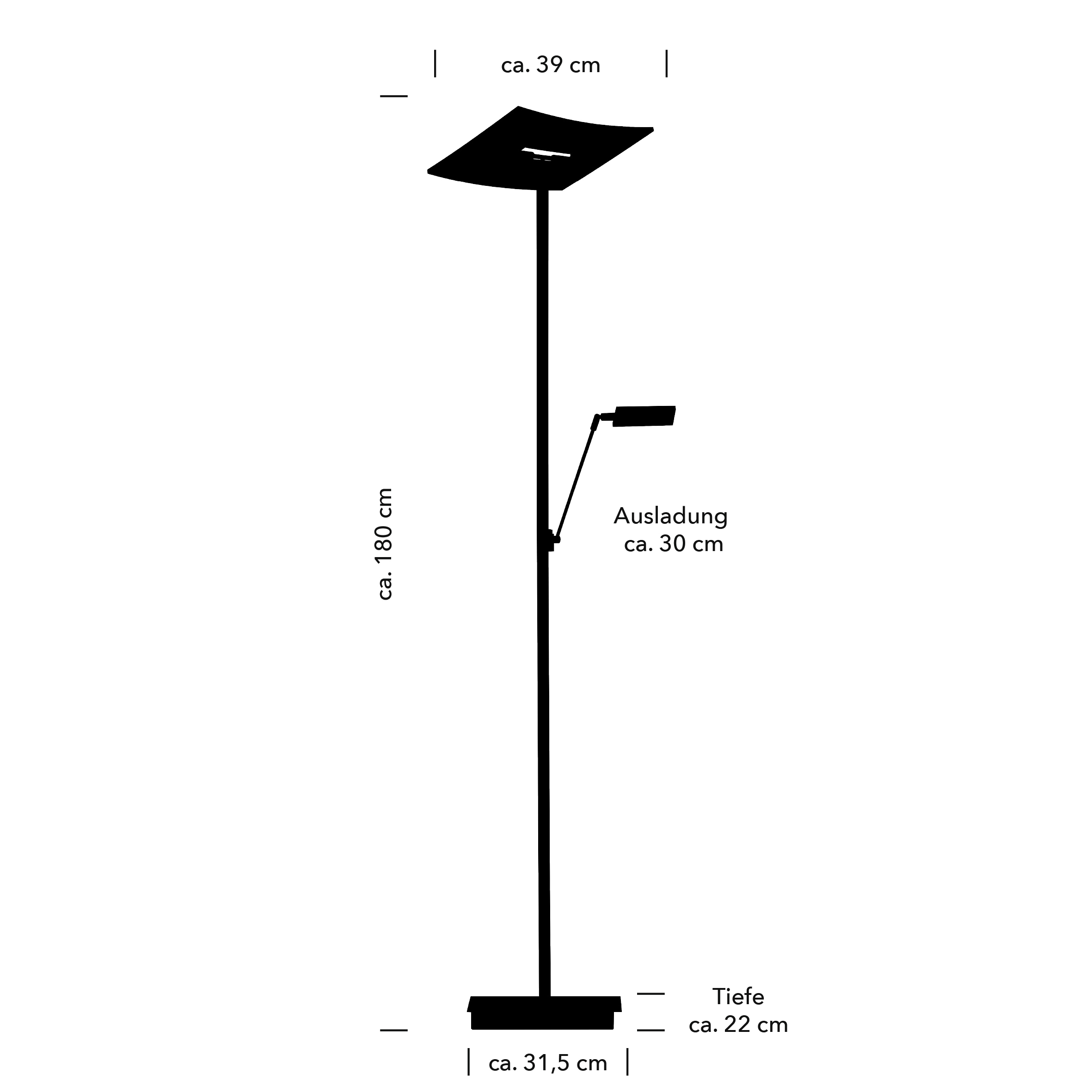 HELL höllisch gutes Licht LED Stehlampe »MODENA X« LED-Modul 1 Stk. Warmweiß Tastdimmer
