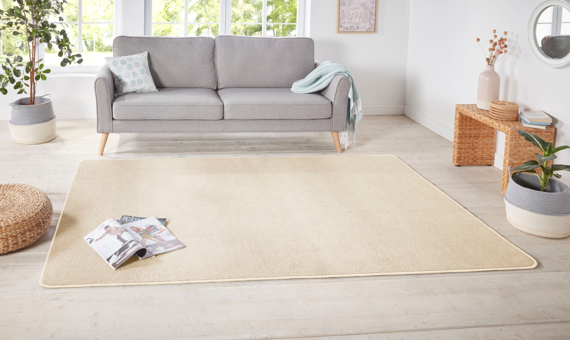 HANSE Home Teppich »Shashi«, rechteckig, 8,5 mm Höhe, Kurzflor, Unifarben, Läufer, weich,...