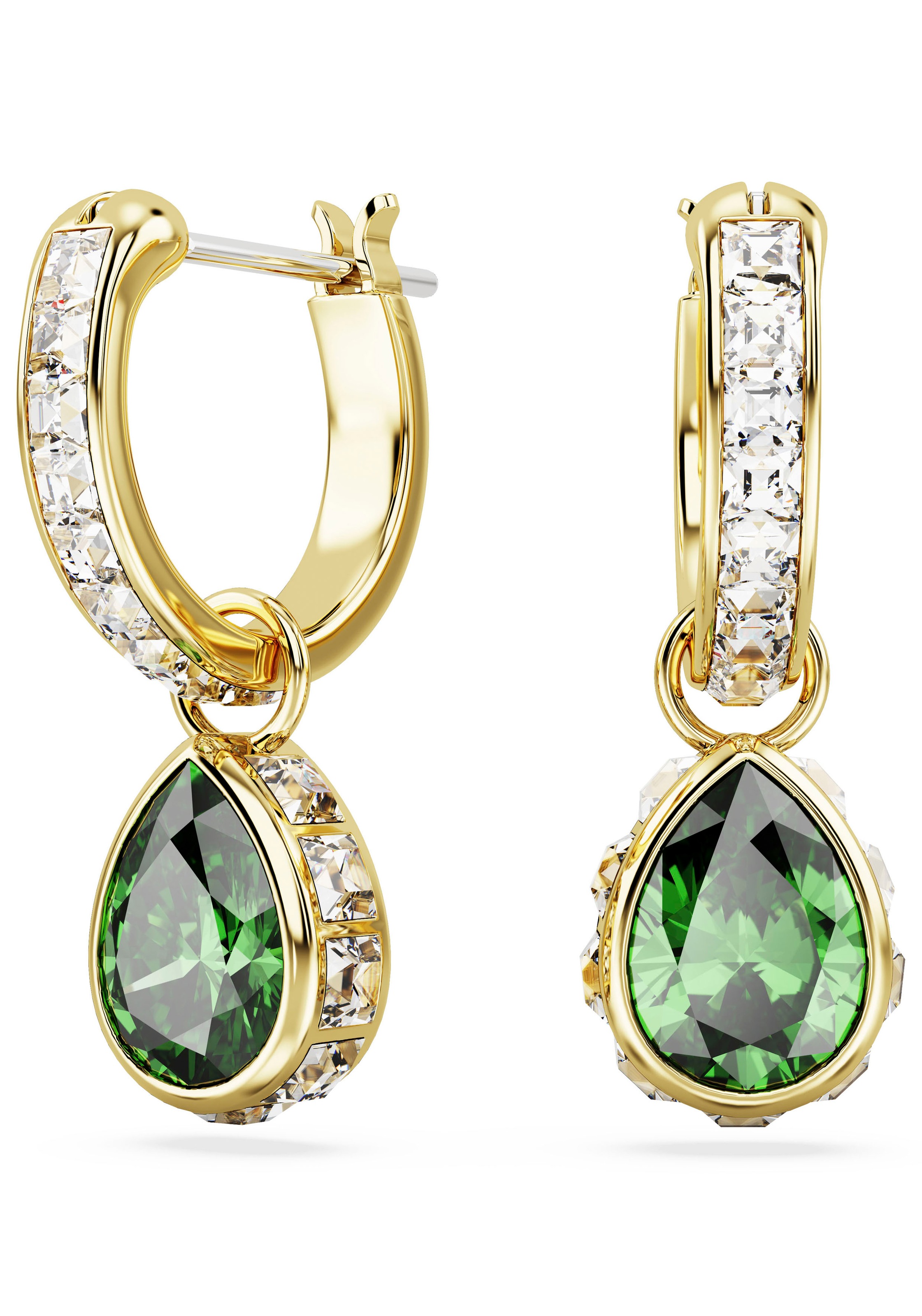 Paar Ohrstecker SWAROVSKI "Schmuck Geschenk Chroma Drop-Ohrhänger", gold (gelbgoldfarben, metallfarben, blau, grün, blau, grün), Ohrringe, Damen, Metall, mit Swarovski Kristall - Einhänger drehbar 9