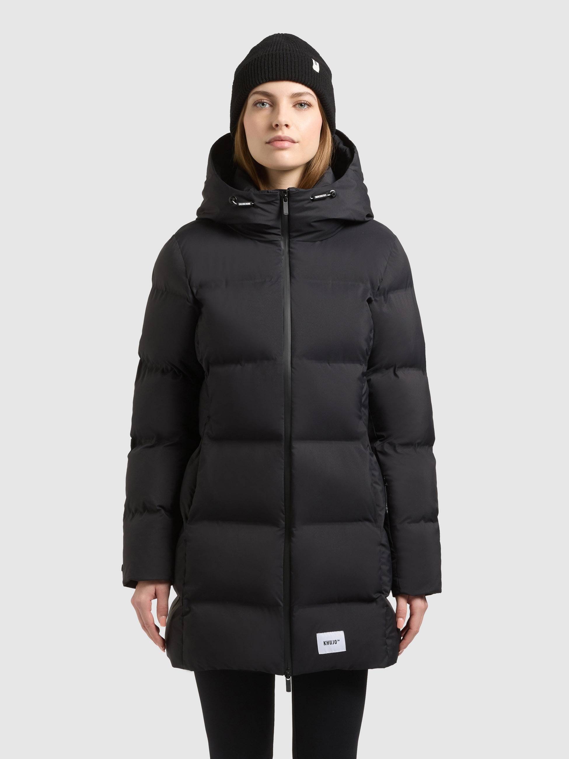khujo Steppjacke "TANARE5" mit Kapuze Reißverschlusstaschen mit Fleecefutter
