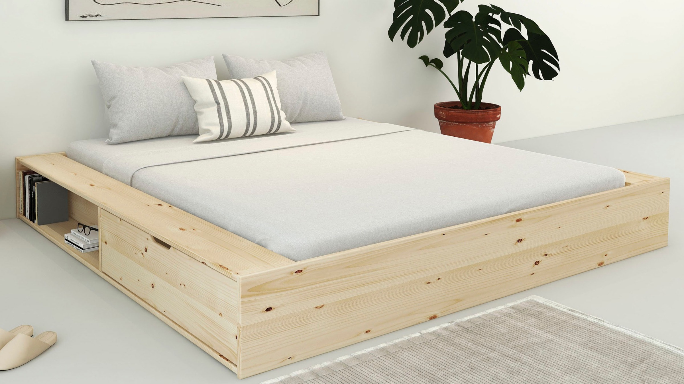 OTTO home Massivholzbett "Erno, OTTOs Choice, TOPSELLER, Stauraumbett Futon günstig online kaufen