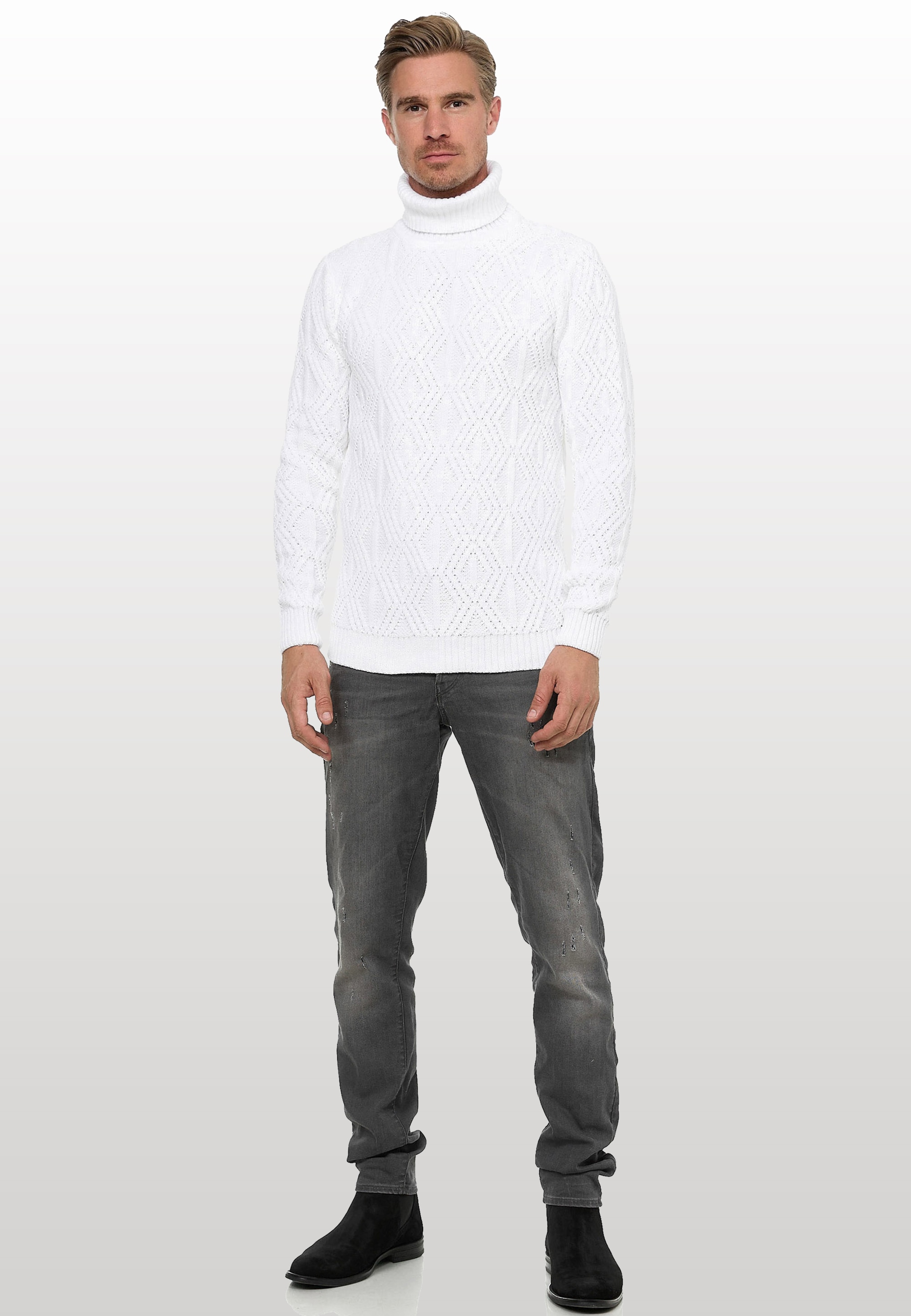 Rusty Neal Rollkragenpullover, in modischem Design