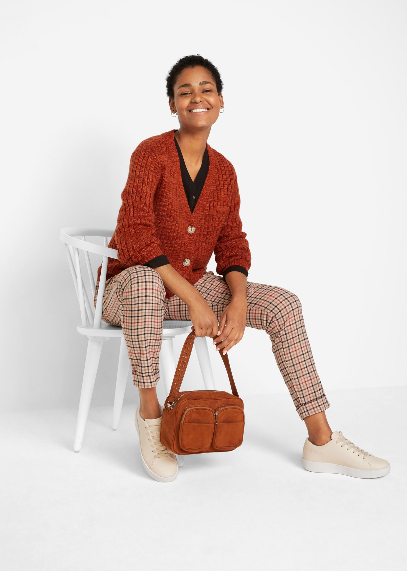 bonprix Strickjacke »Grobe Strickjacke mit recycelter Baumwolle«, Grobe Strickjacke mit recycelter Baumwolle
