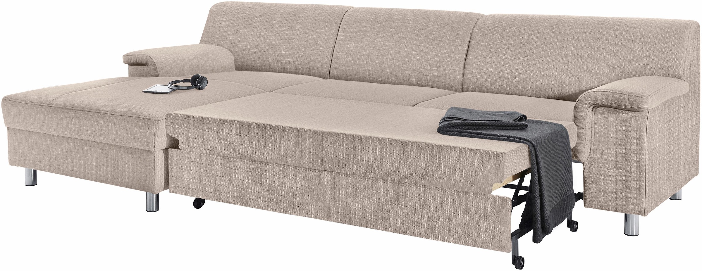 INOSIGN Ecksofa "Jamie, modern und elegant, Fußhöhe 9cm, L-Form,", wahlweis günstig online kaufen