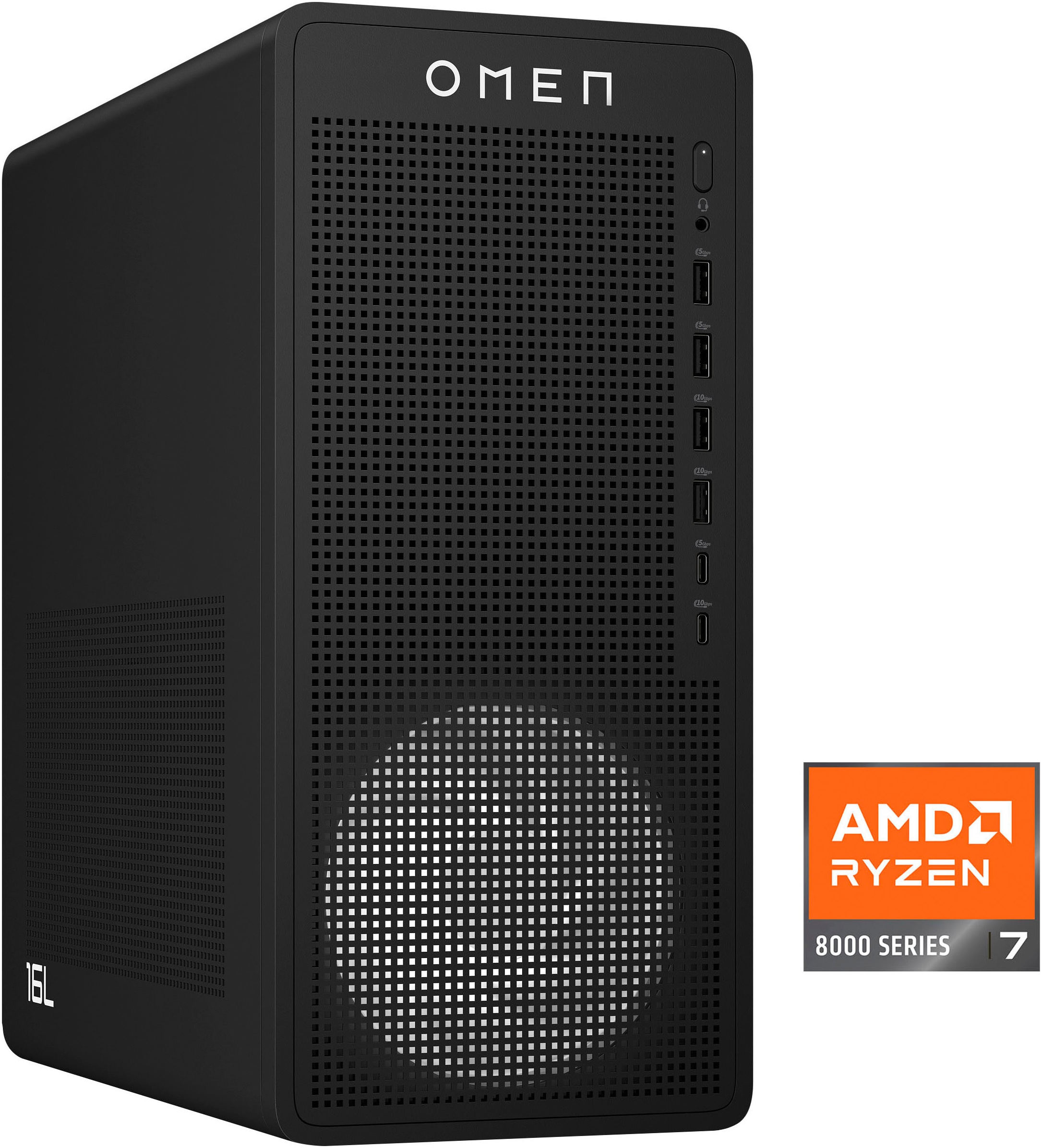 HP Gaming-PC "OMEN 16L TG03-0277ng", Microsoft Windows 11 Home, 32 GB RAM 1.000 GB SSD, schwarz, Desktop-PCs