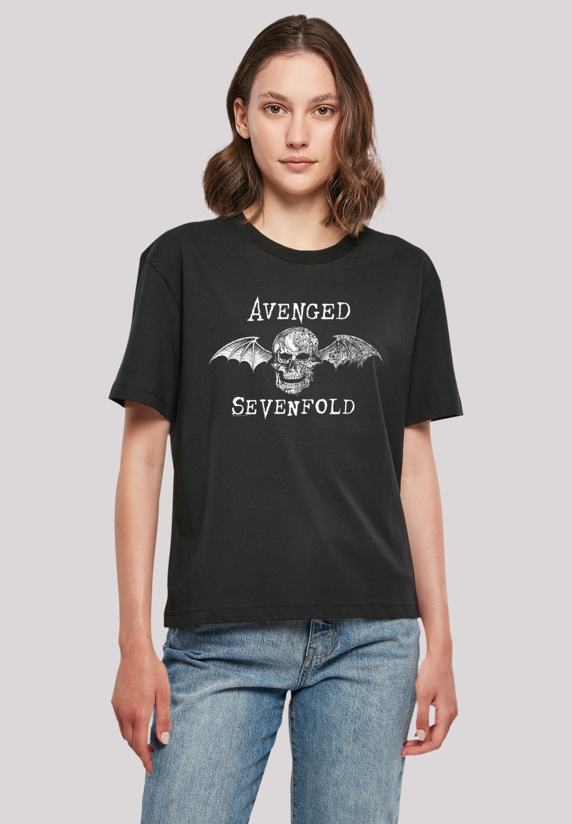 Band, | BAUR Sevenfold Qualität, Rock kaufen »Avenged online Cyborg T-Shirt Rock-Musik F4NT4STIC Metal Premium Band Bat«,