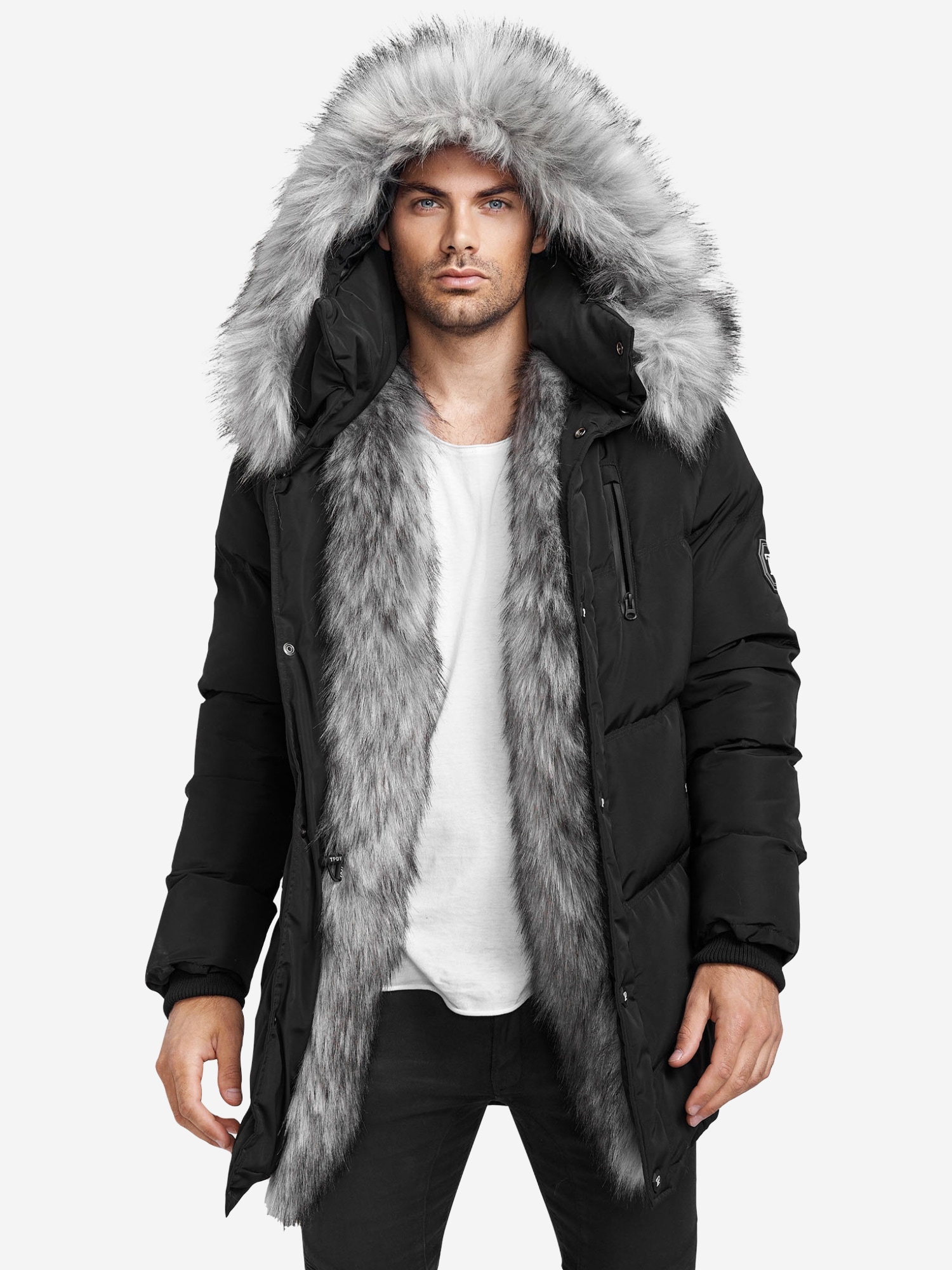 trueprodigy Winterjacke "Zayn Stylische Kapuze mit Fellimitat" mit Kapuze