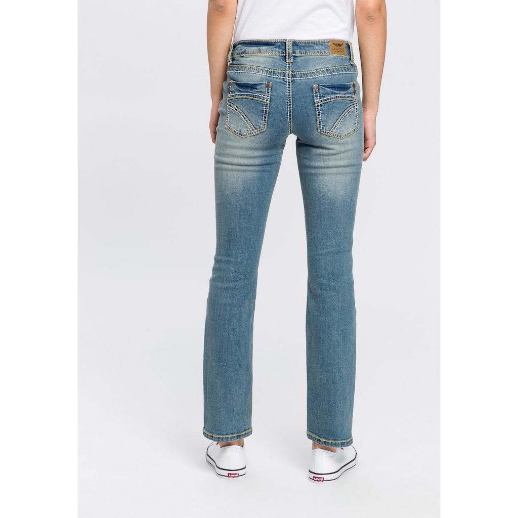 Arizona Gerade Jeans »Kontrastnähte«