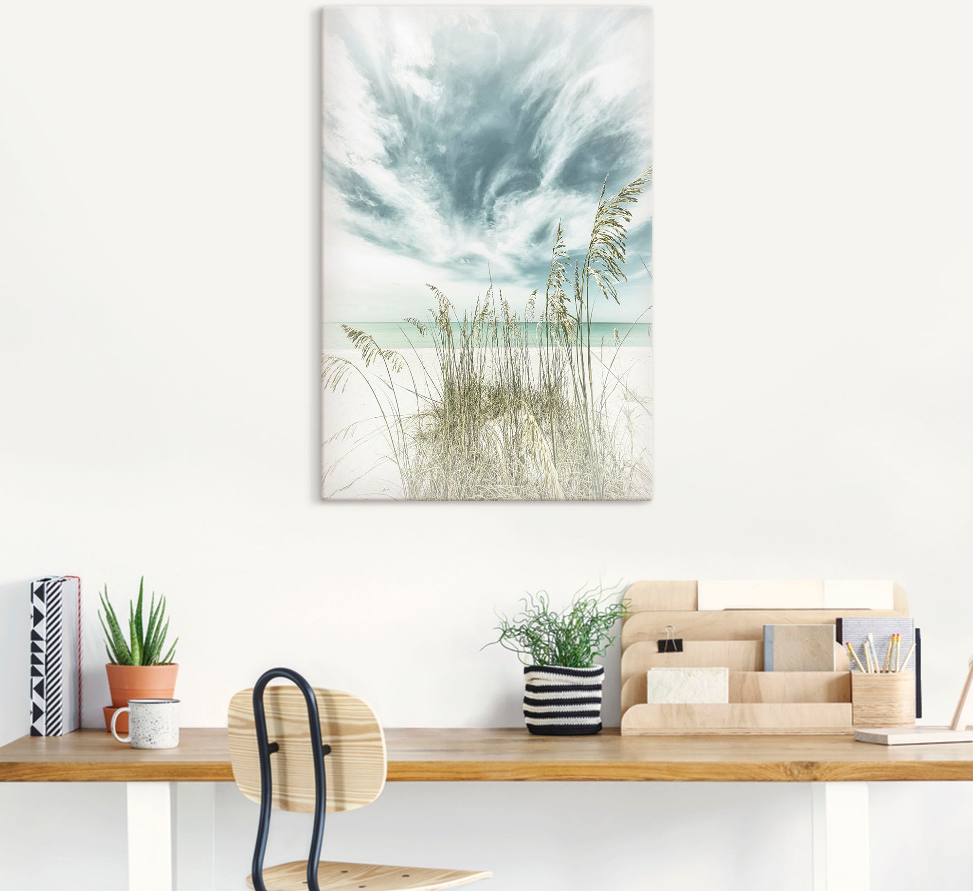 Artland Wandbild "Himmlische Stille am Strand Vintage" Strandbilder 1 Stk. günstig online kaufen