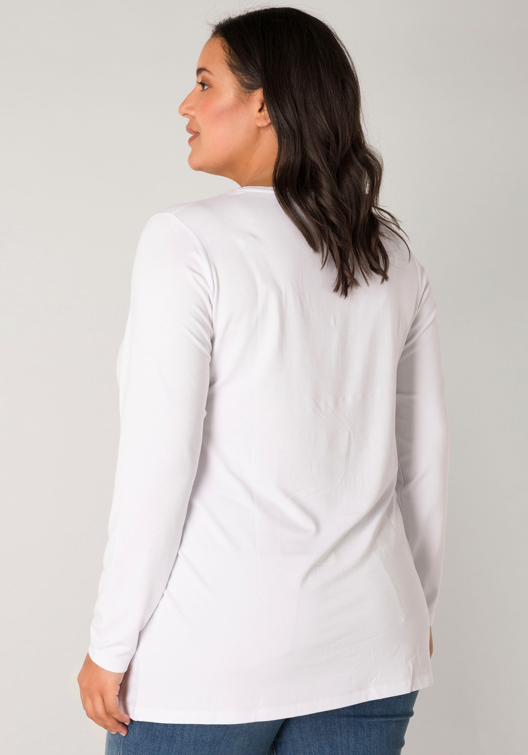 mit BAUR online | Langarmshirt, Curvy V-Ausschnitt Level Base kaufen