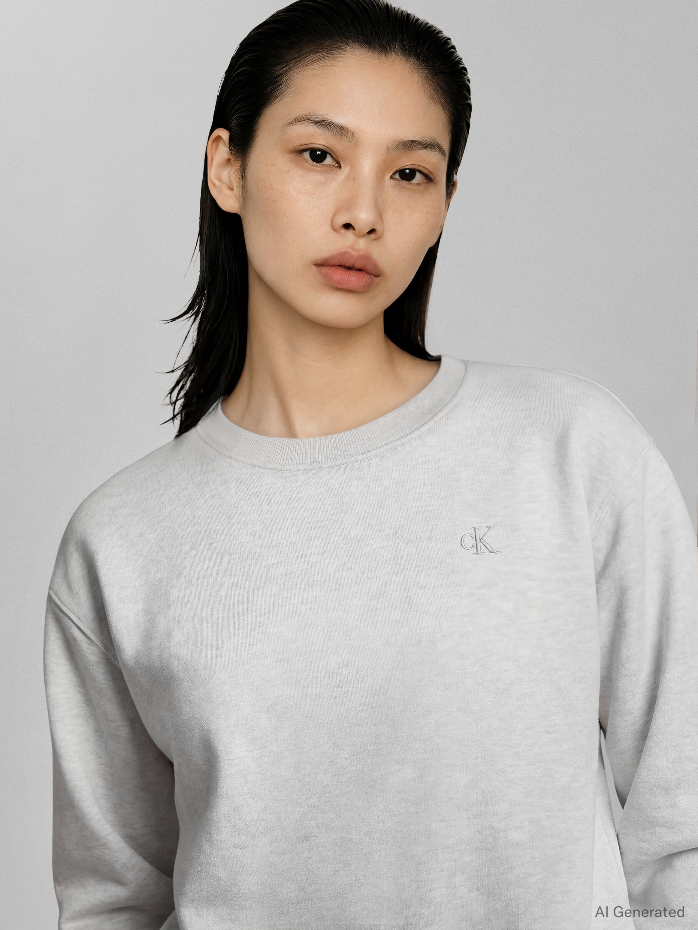Calvin Klein Jeans »RELAXED MONOGRAM FRENCH TERRY«, Relaxed fit mit Rundhalsausschnitt
