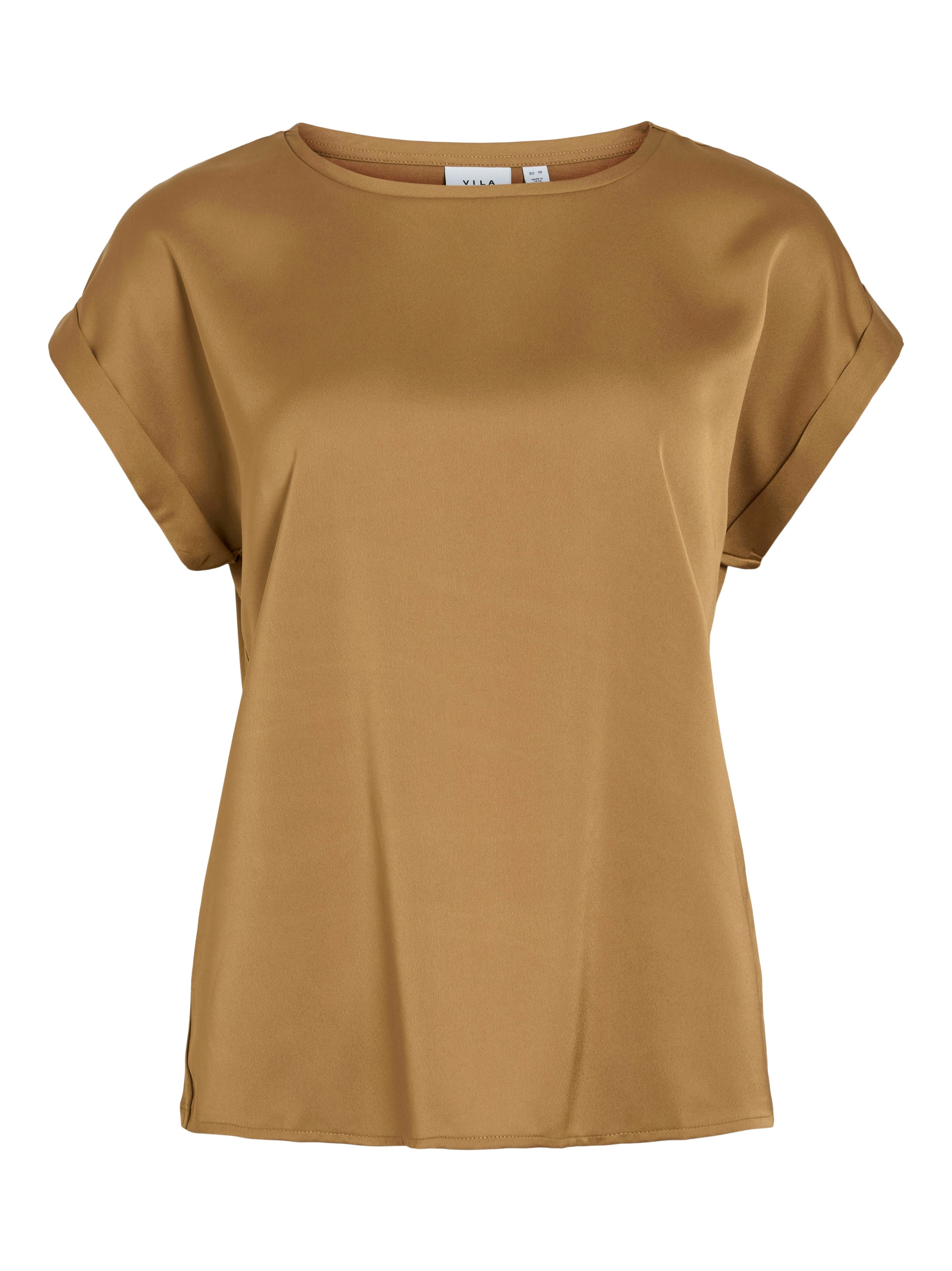 Vila Kurzarmshirt »VIELLETTE S/S SATIN TOP - NOOS«, Satin Optik