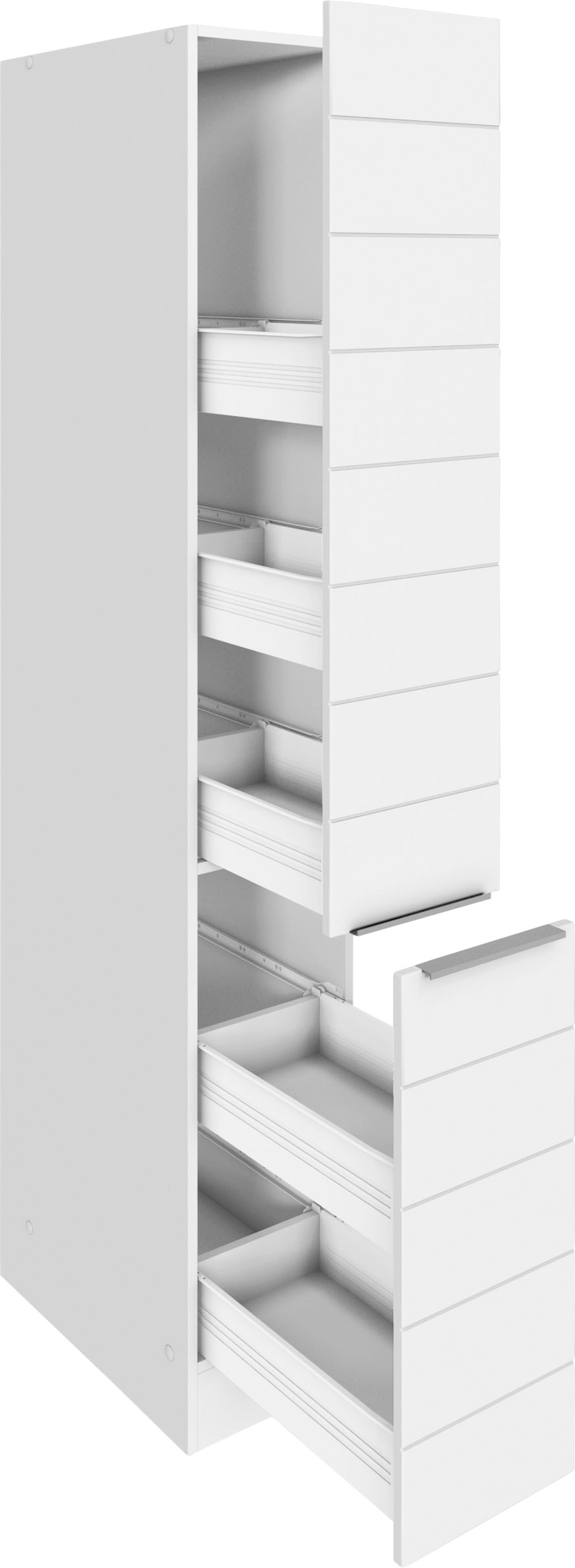 KOCHSTATION Apothekerschrank »KS-Luhe«, 30 cm breit, hochwertige MDF-Fronten mit waagerechter Lisene