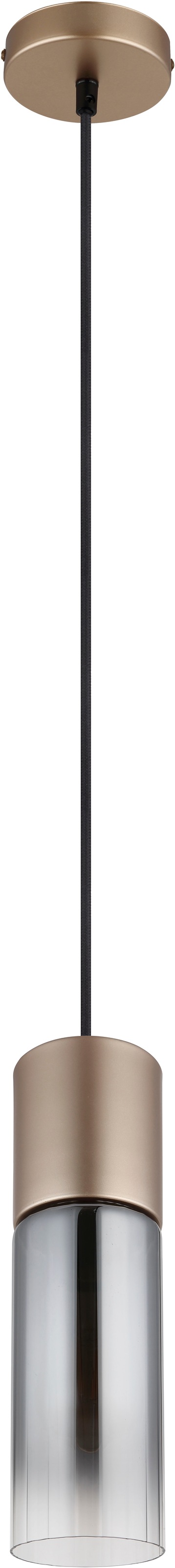 GLOBO LIGHTING Hängeleuchte »ANNIKA« E27 1 Stk. Hängeleuchte Cappuccino, Rauchglas Rillen, höhenkürzbar, E27