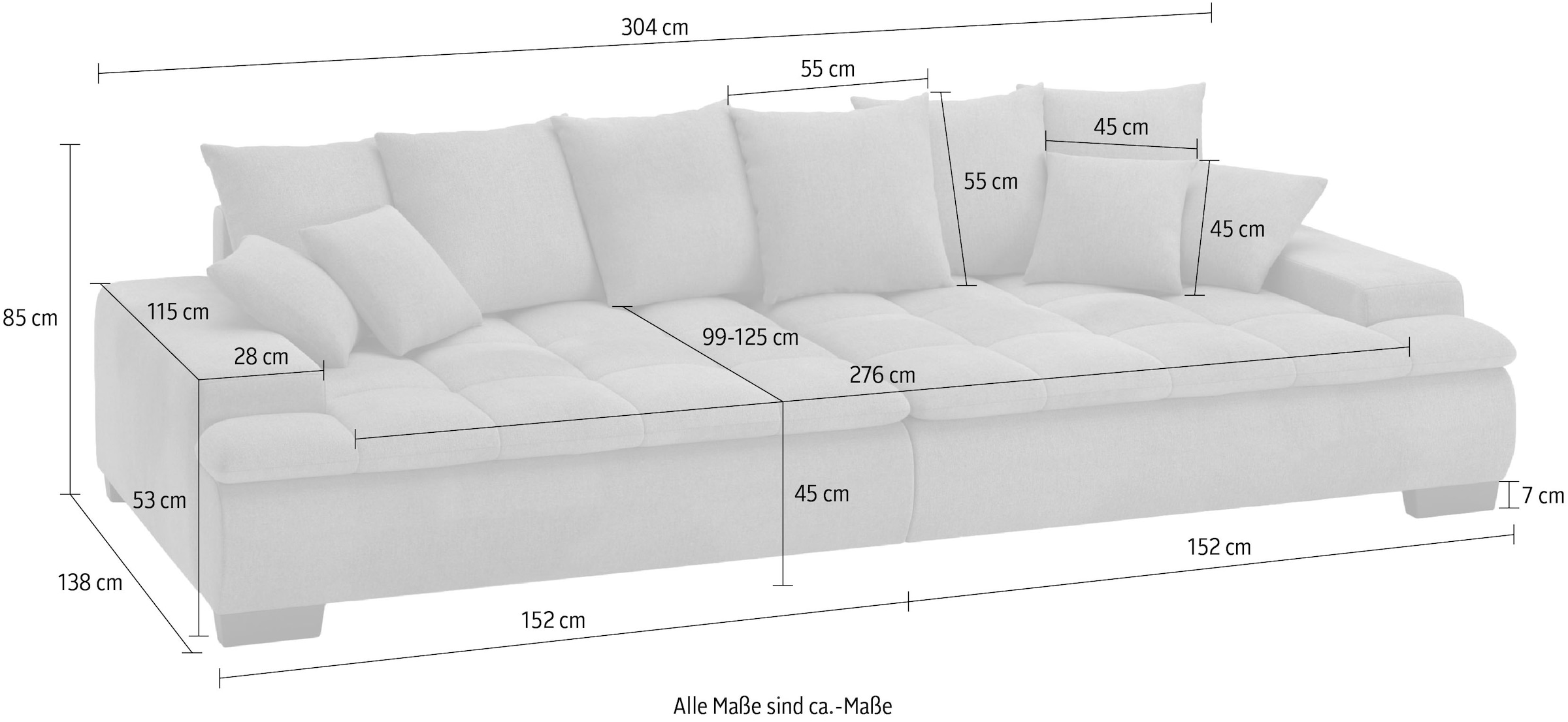 Mr. Couch Big-Sofa »Haiti II«, mit Kaltschaumpolsterung, bis 140 kg belastbar