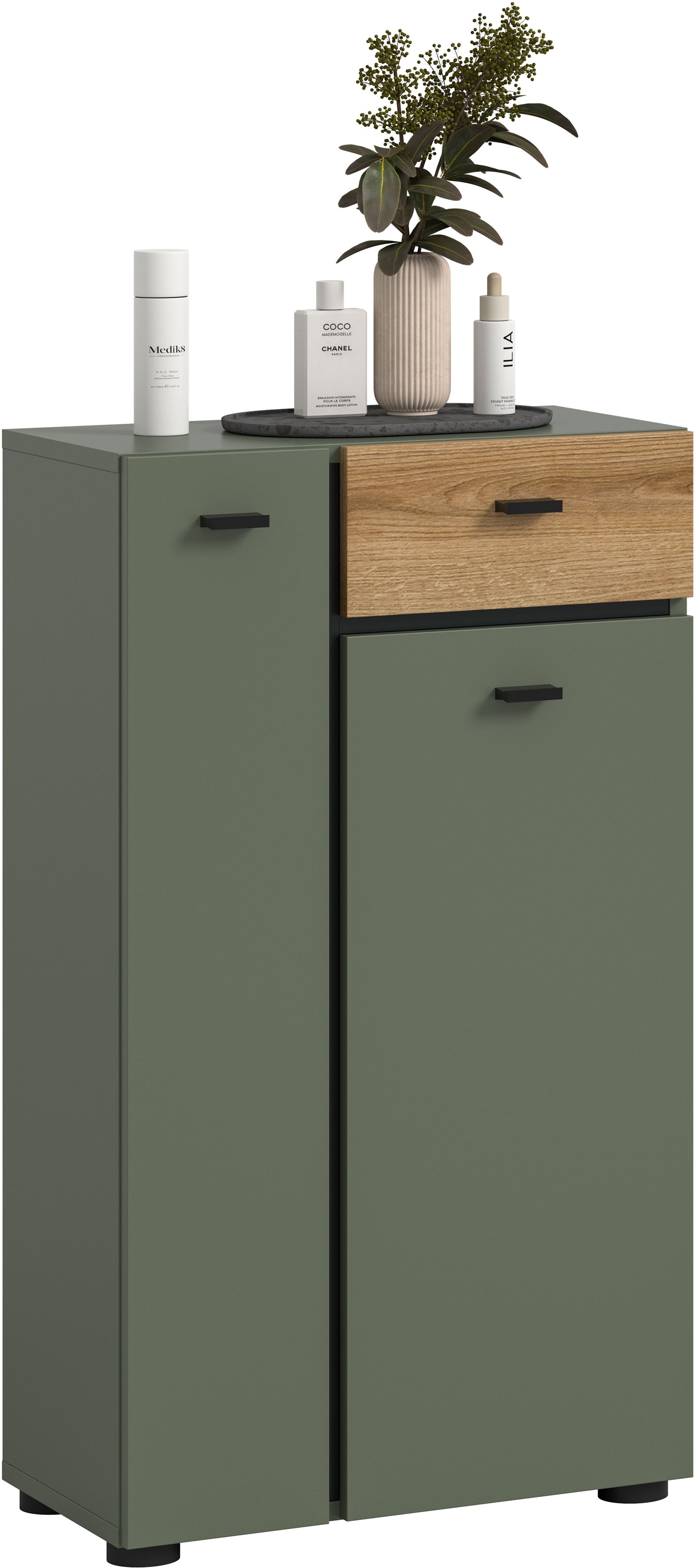 welltime Midischrank "VANN, Höhe 91cm, 2 Türen, 1 Schubkasten, 7 Fächer, vi günstig online kaufen