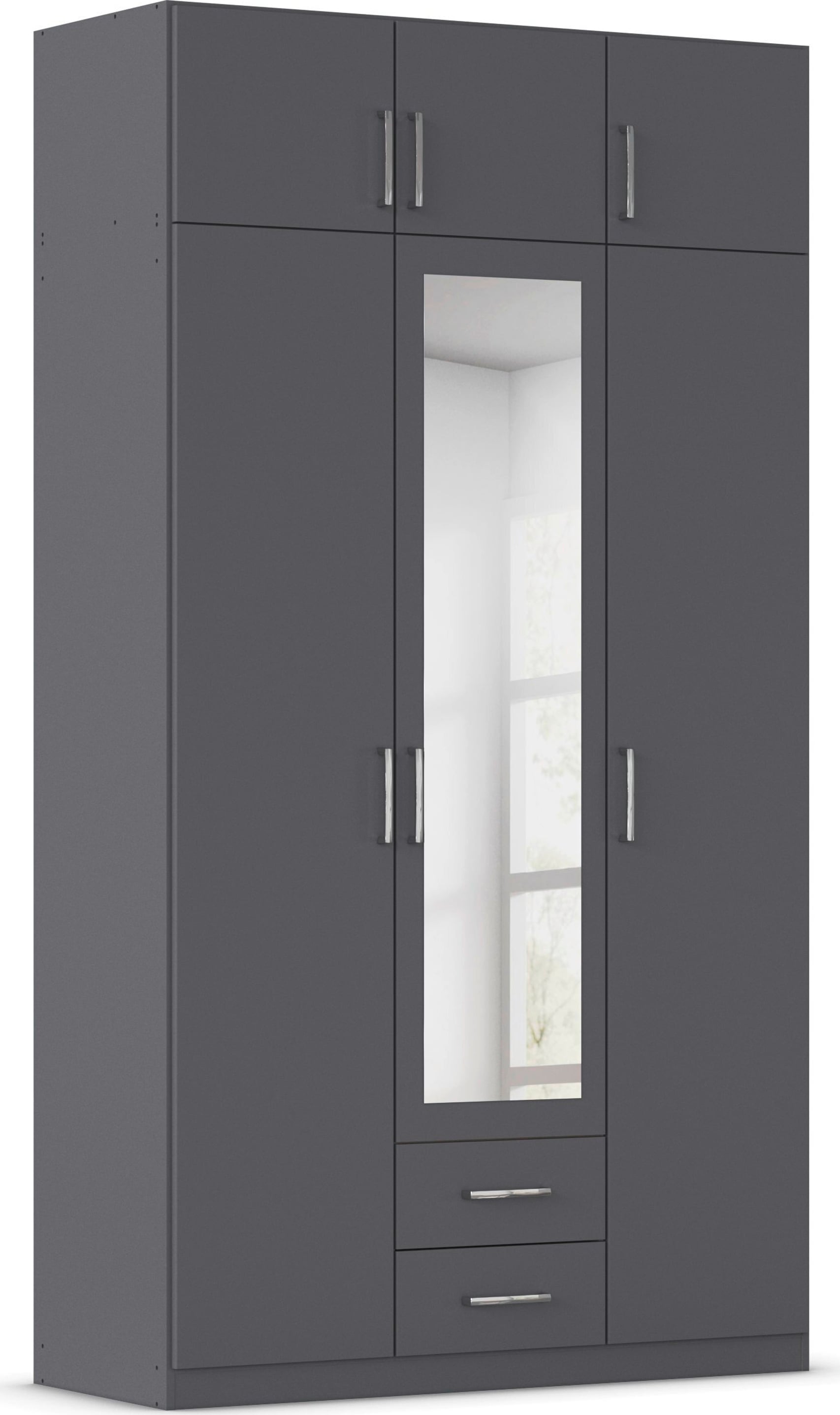 rauch Kleiderschrank "Schrank Garderobe Wäscheschrank GAMMA in 4 Breiten 91-226 cm" 3 verschiedene Ausstattungen BASIC/CLASSIC/PREMIUM (inkl. SOFT-CLOSE), mit Schubladen und Schrankaufsatz sowie Spiegel MADE IN GERMANY