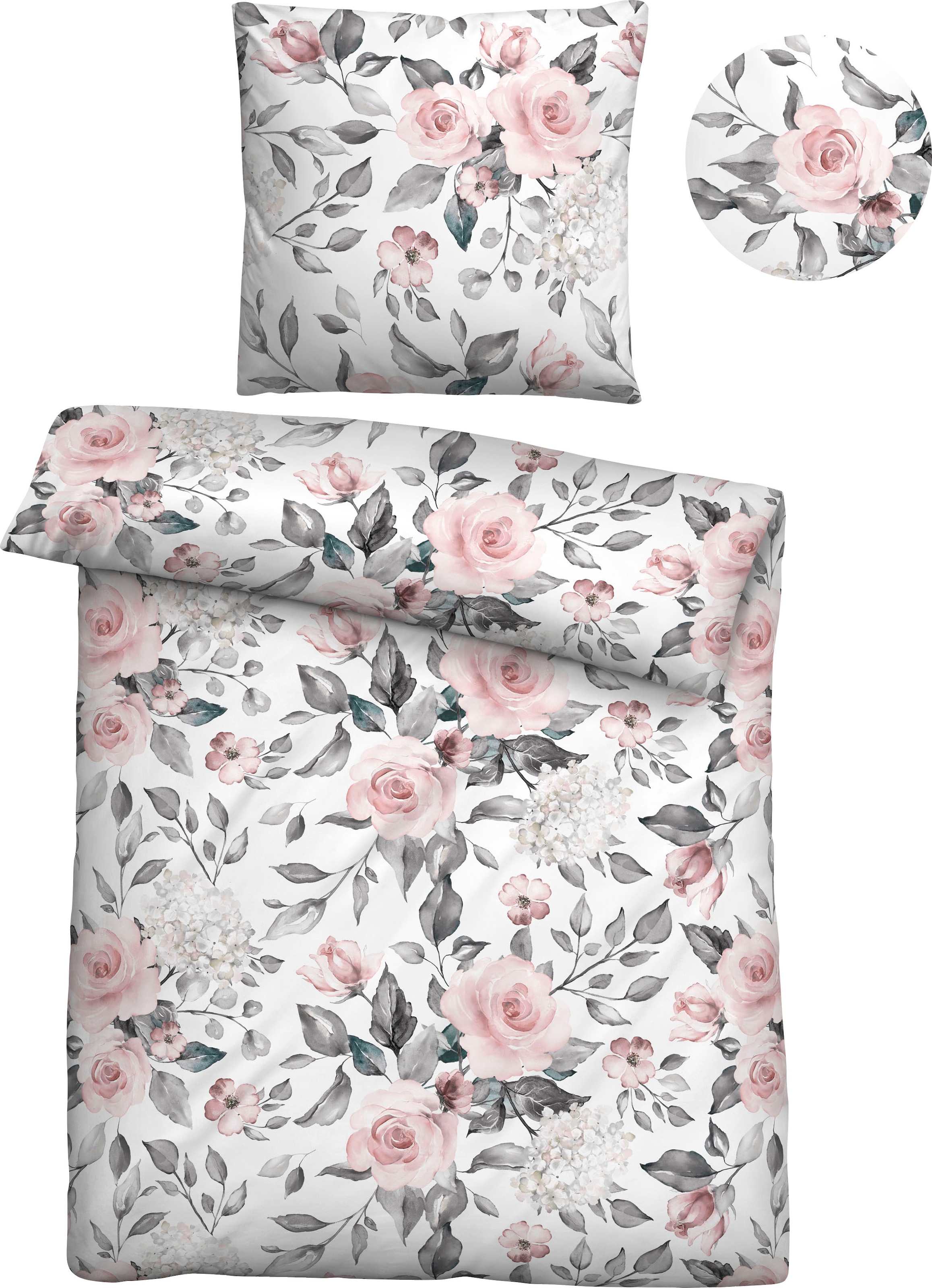 Castell - Markenbettwäsche Bettwäsche "Markus" 2 Stk. mit tollen Rosen günstig online kaufen