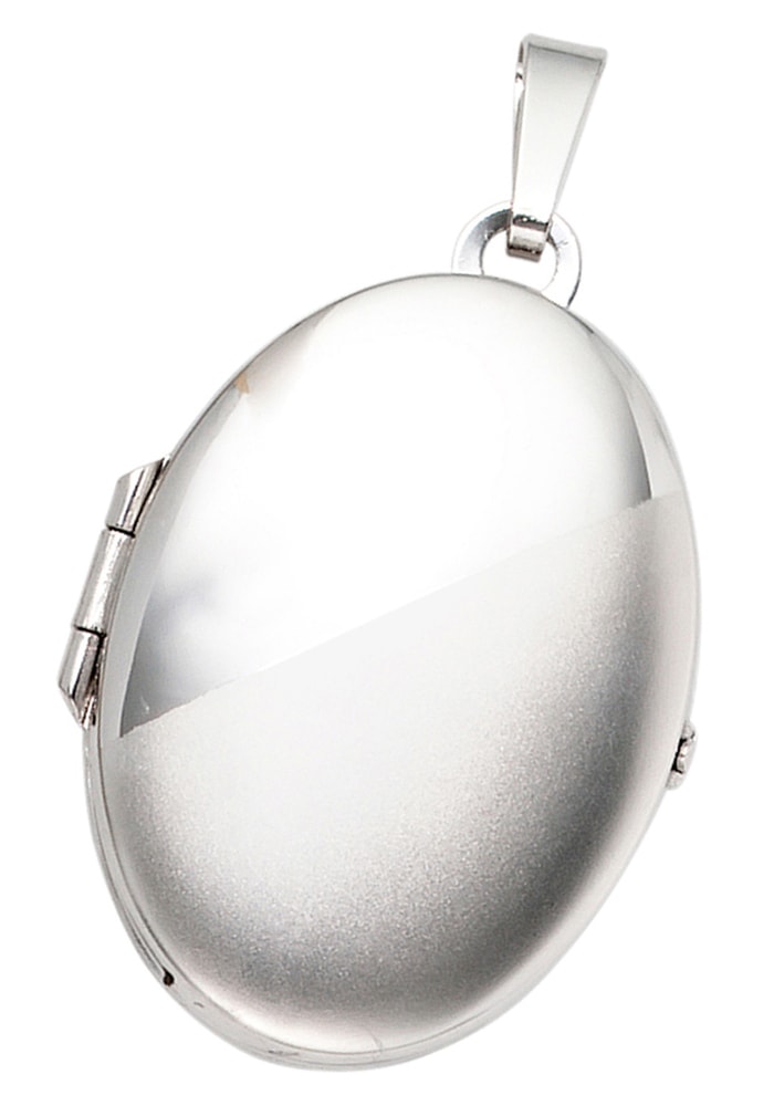 JOBO Medallionanhänger »Anhänger Medaillon oval 31 mm« ()  585 Weißgold für 2 Fotos