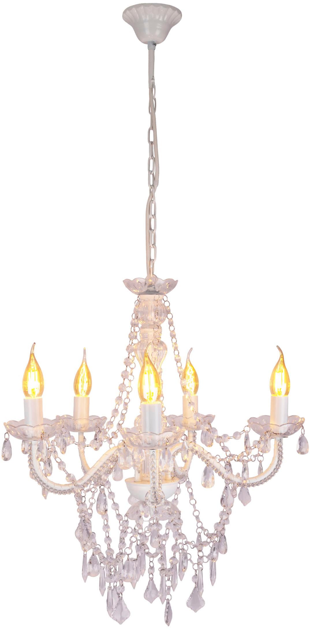 näve Kronleuchter "CECILIA", für Leuchtmittel 5 x E14 | ohne Leuchtmittel, elegantes Design