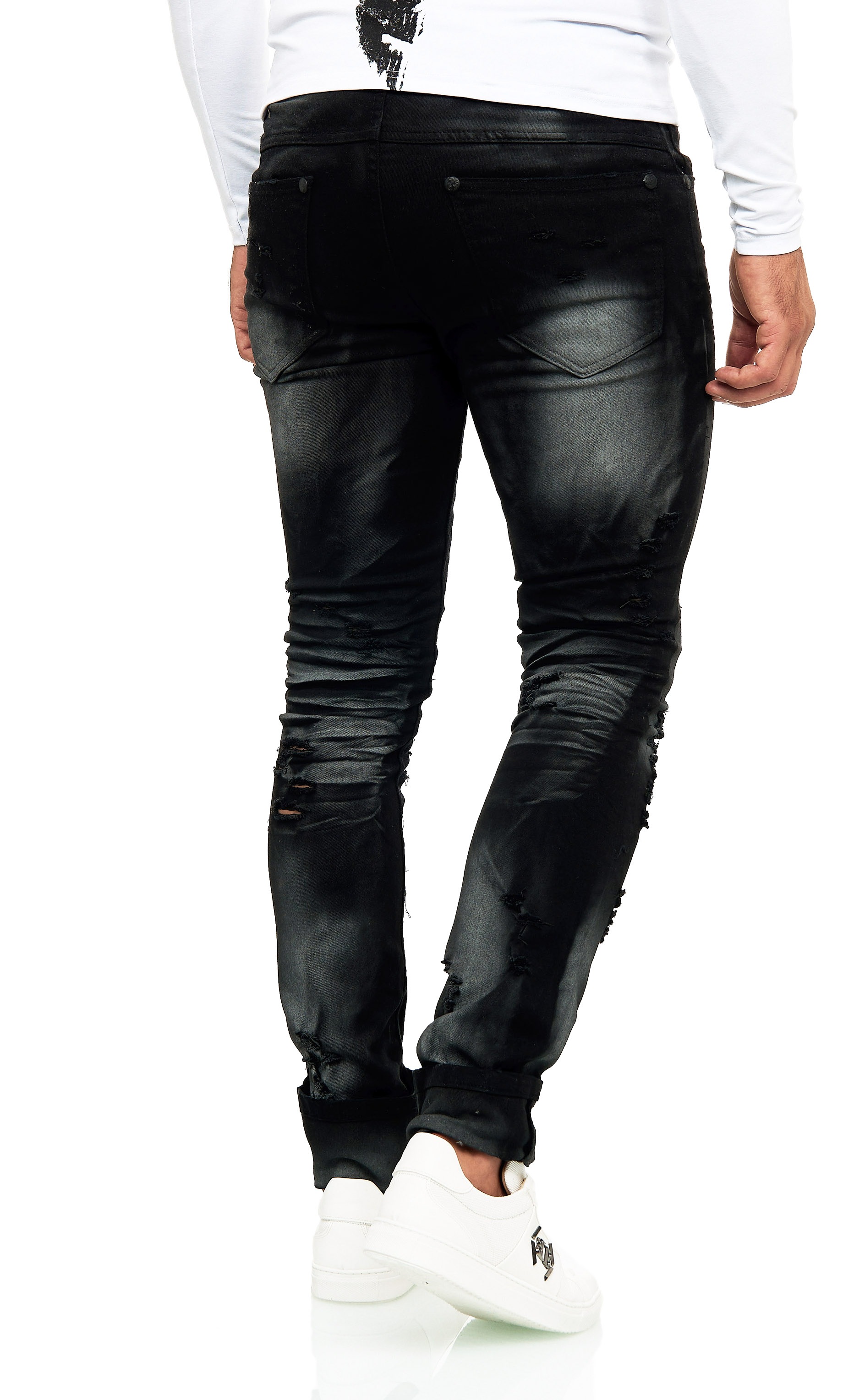 KINGZ Slim-fit-Jeans, im Destroyed-Look mit auffälliger Waschung