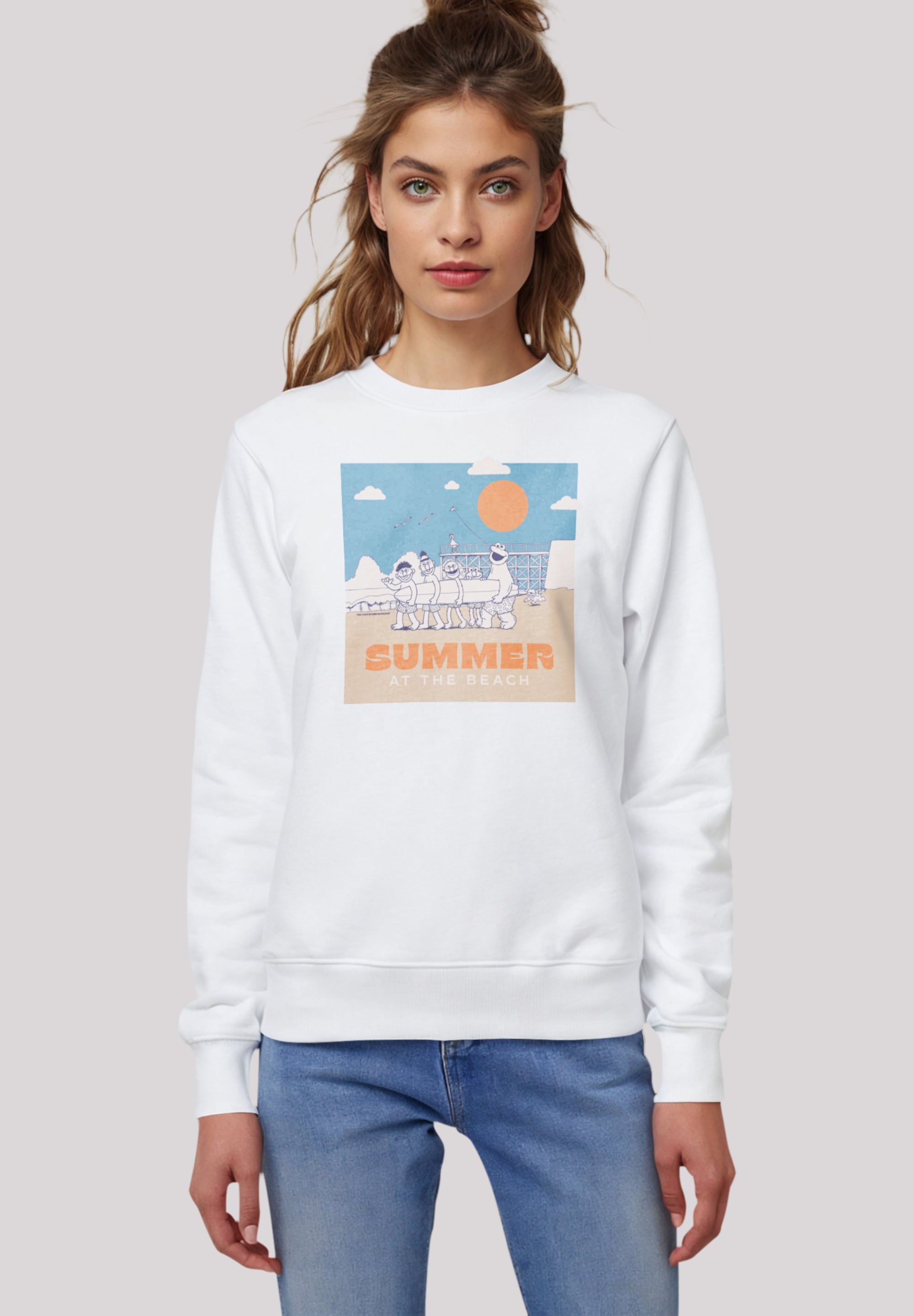 F4NT4STIC Sweatshirt »Sesamstraße Summer at the Beach«, Premium Qualität,Nostalgie, Fernsehserie