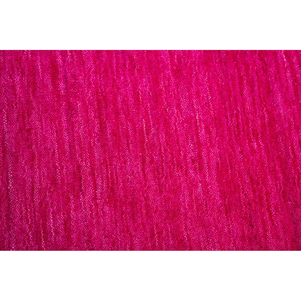 THEKO Wollteppich »Holi«, rechteckig, 13 mm Höhe, Uni-Farben, leicht meliert, reine Wolle, handgewebt mit Knüpfoptik