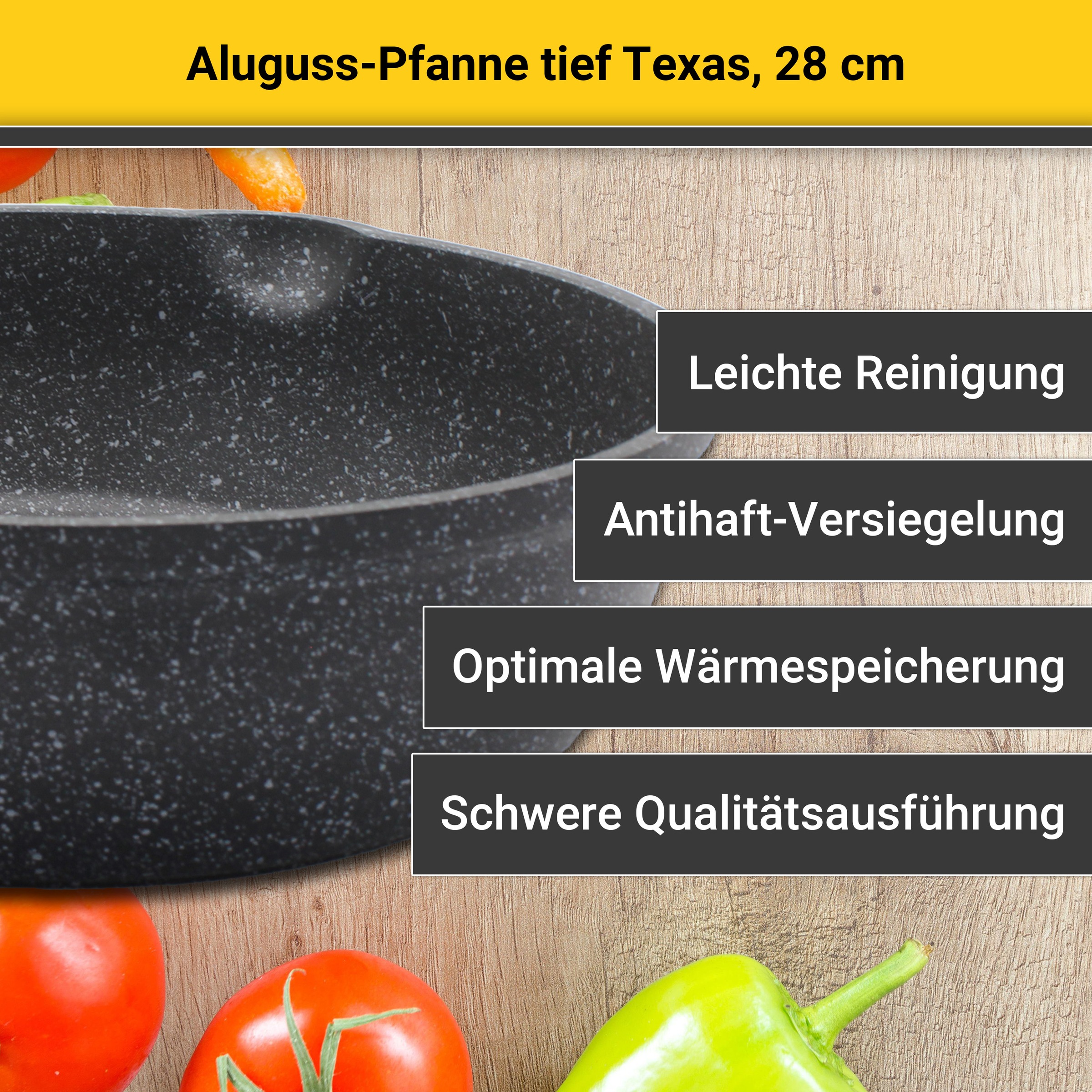 Aluguss-Pfanne Texas tief Ø 28 cm