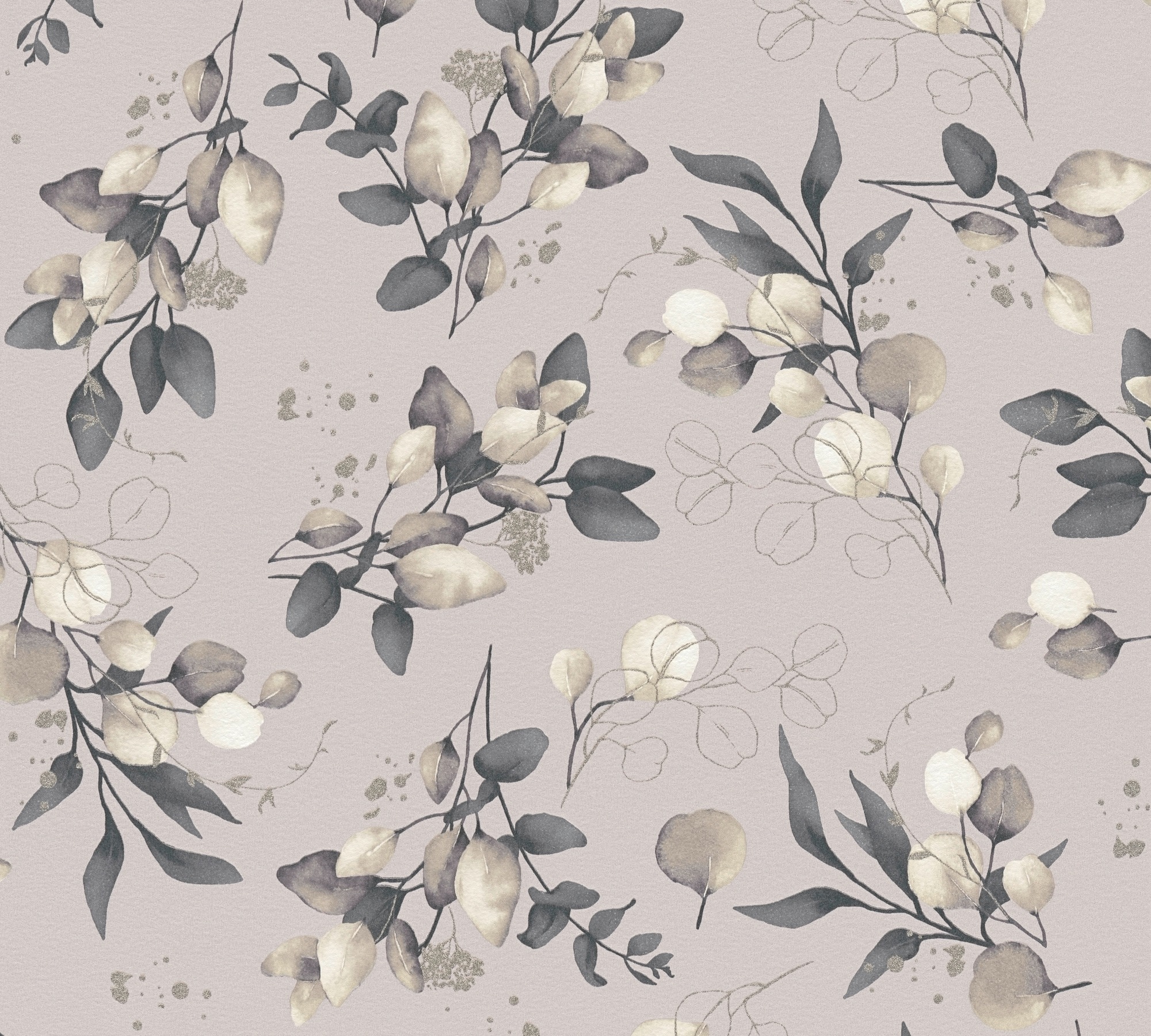 A.S. Création Vliestapete »Pure Elegance Blumen-Tapete Mustertapete Blümchen Blattmuster«, leicht glänzend, Vliestapete floral für Schlafzimmer Küche Wohnzimmer Blumen Design